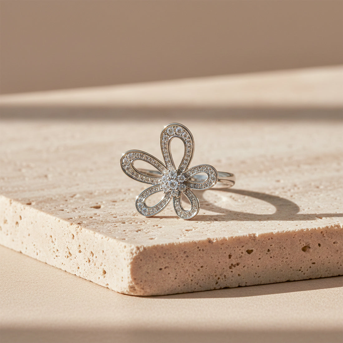 Blossom Sparkle Silver Ring GWR -27