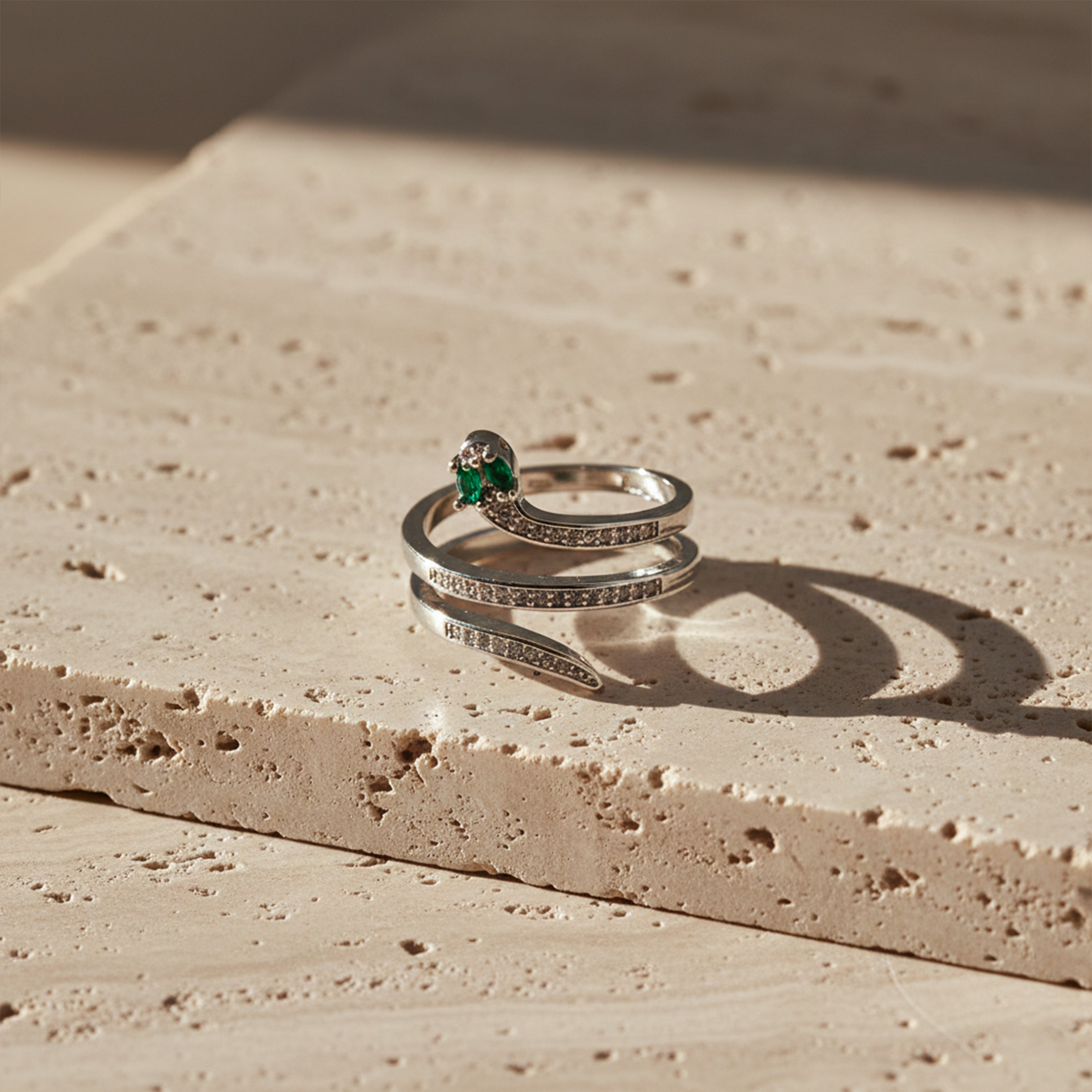 Emerald Serpent Wrap Ring GWR -56