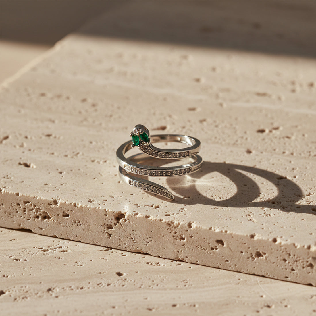 Emerald Serpent Wrap Ring GWR -56