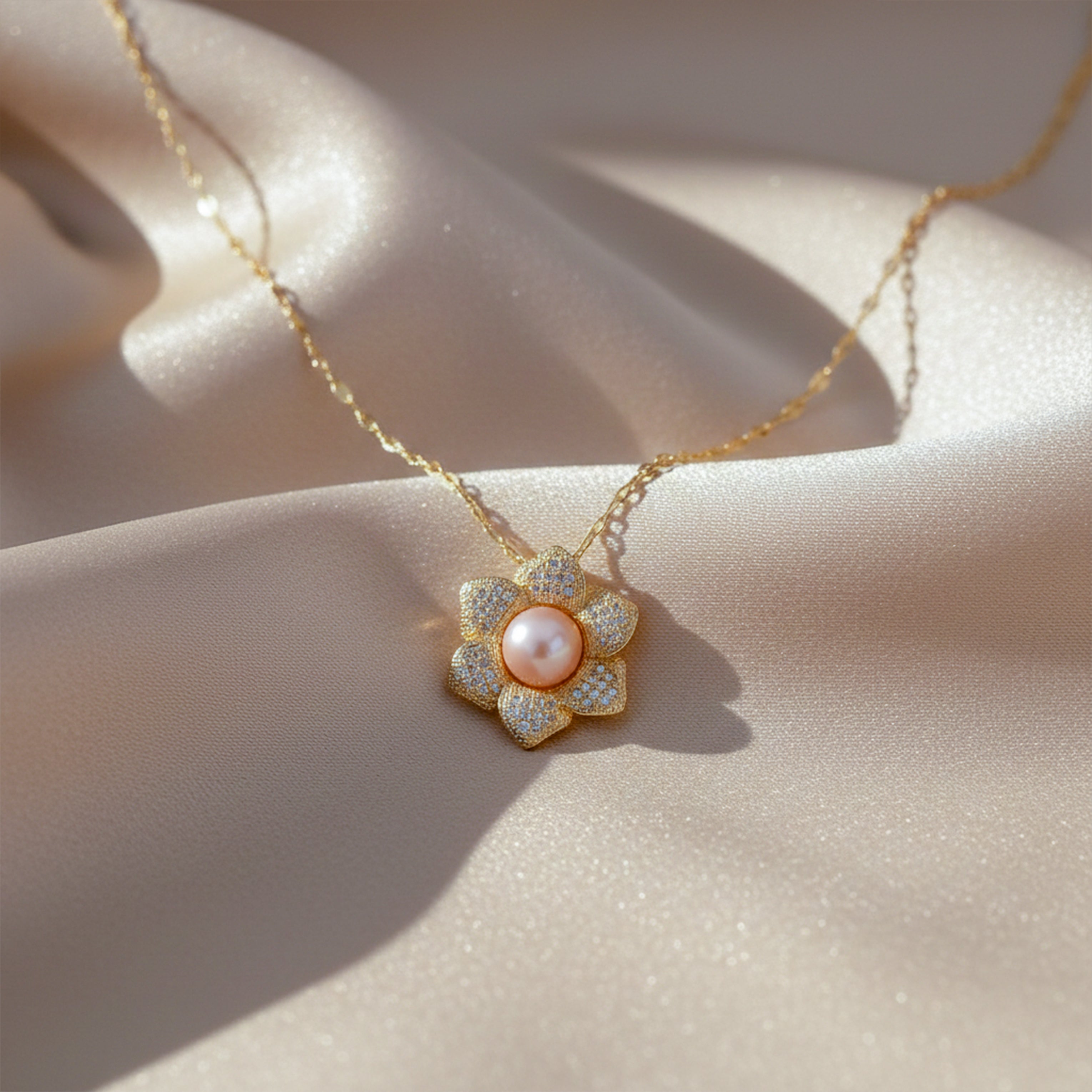 Crystal Flower Pearl Pendant GWN -41