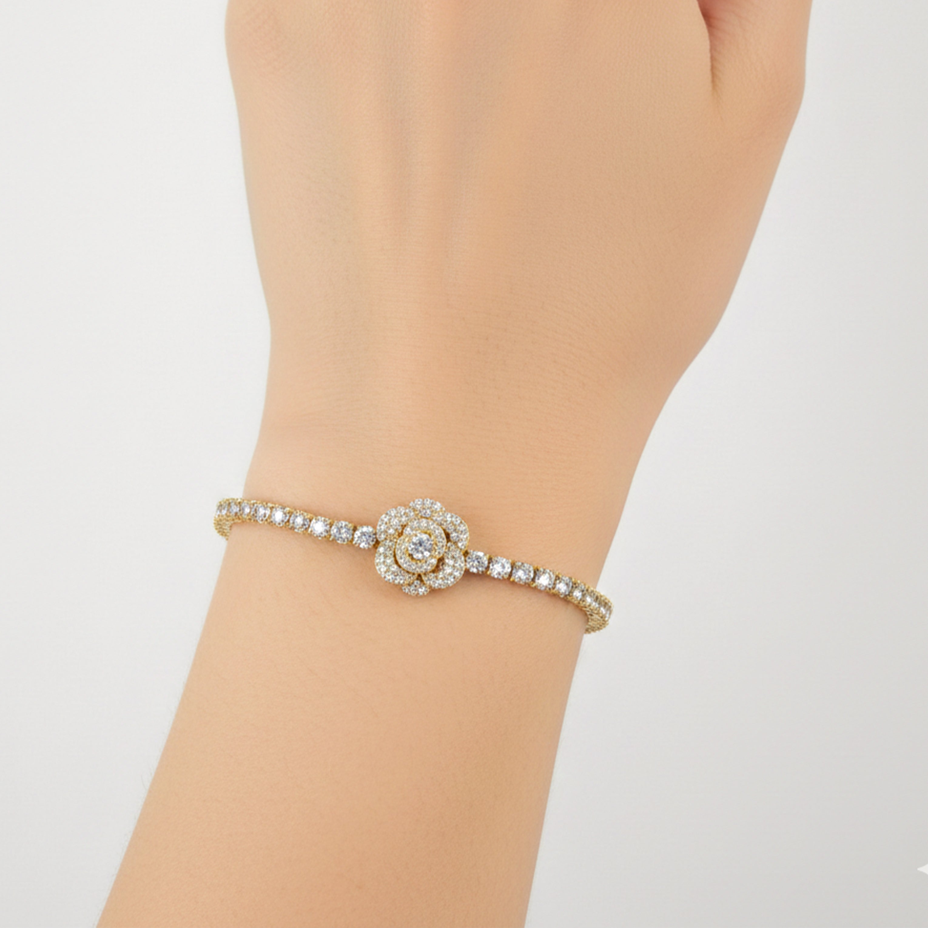 Golden Blossom Tennis Bracelet GWB -79