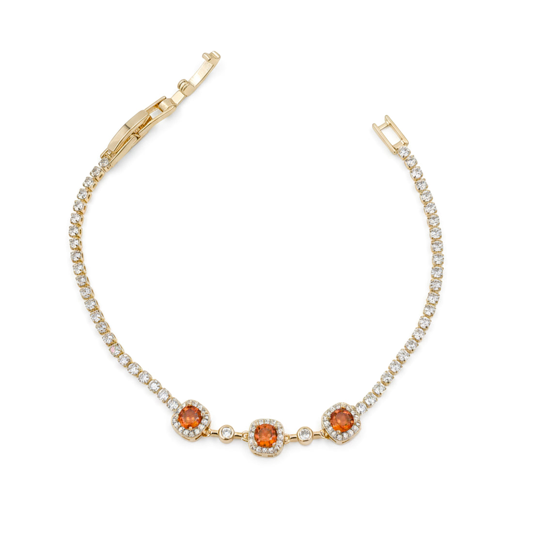 Golden Sunset Gem Tennis Bracelet GWB -94