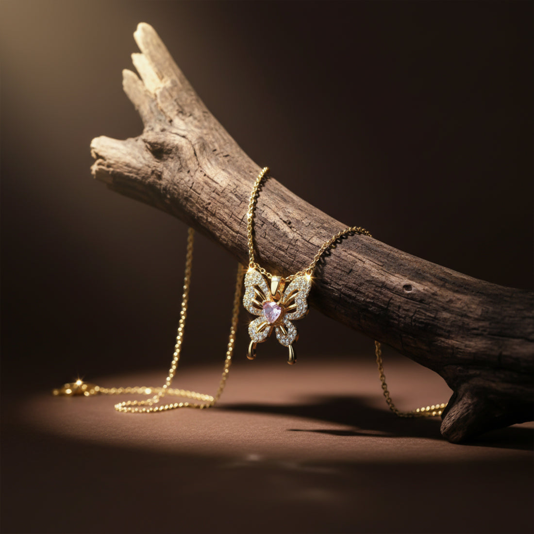 Gold Butterfly Charm Necklace GWN -87