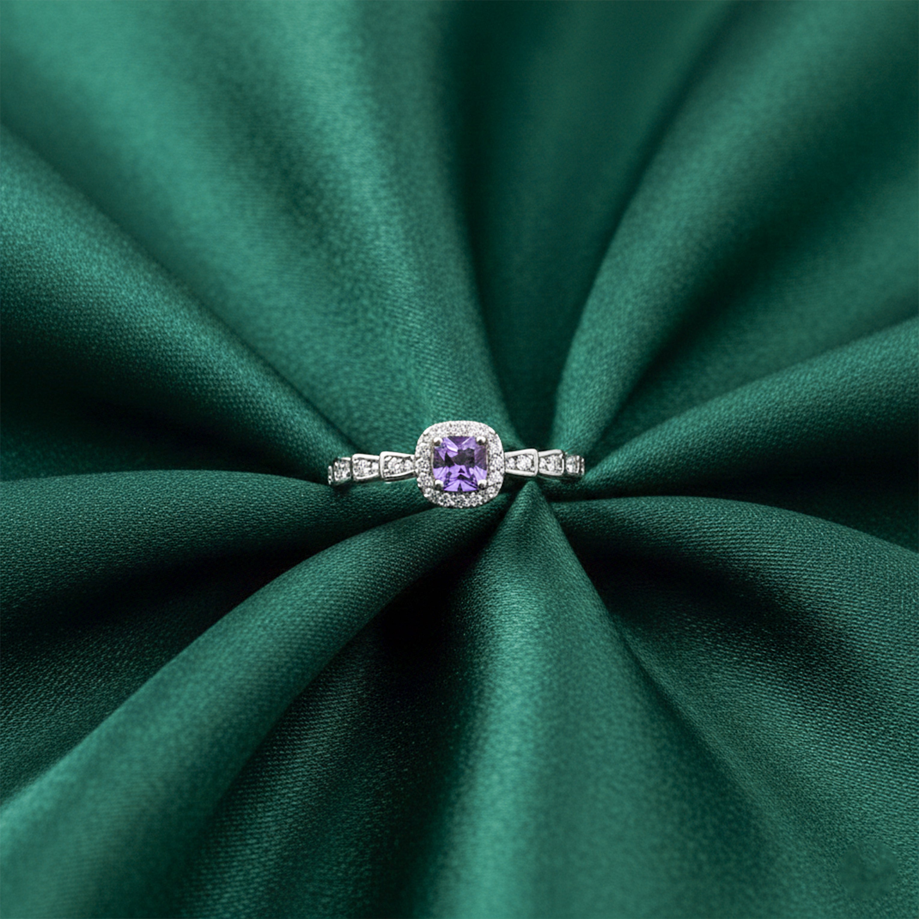 Lavender Halo Crystal Ring GWR -41