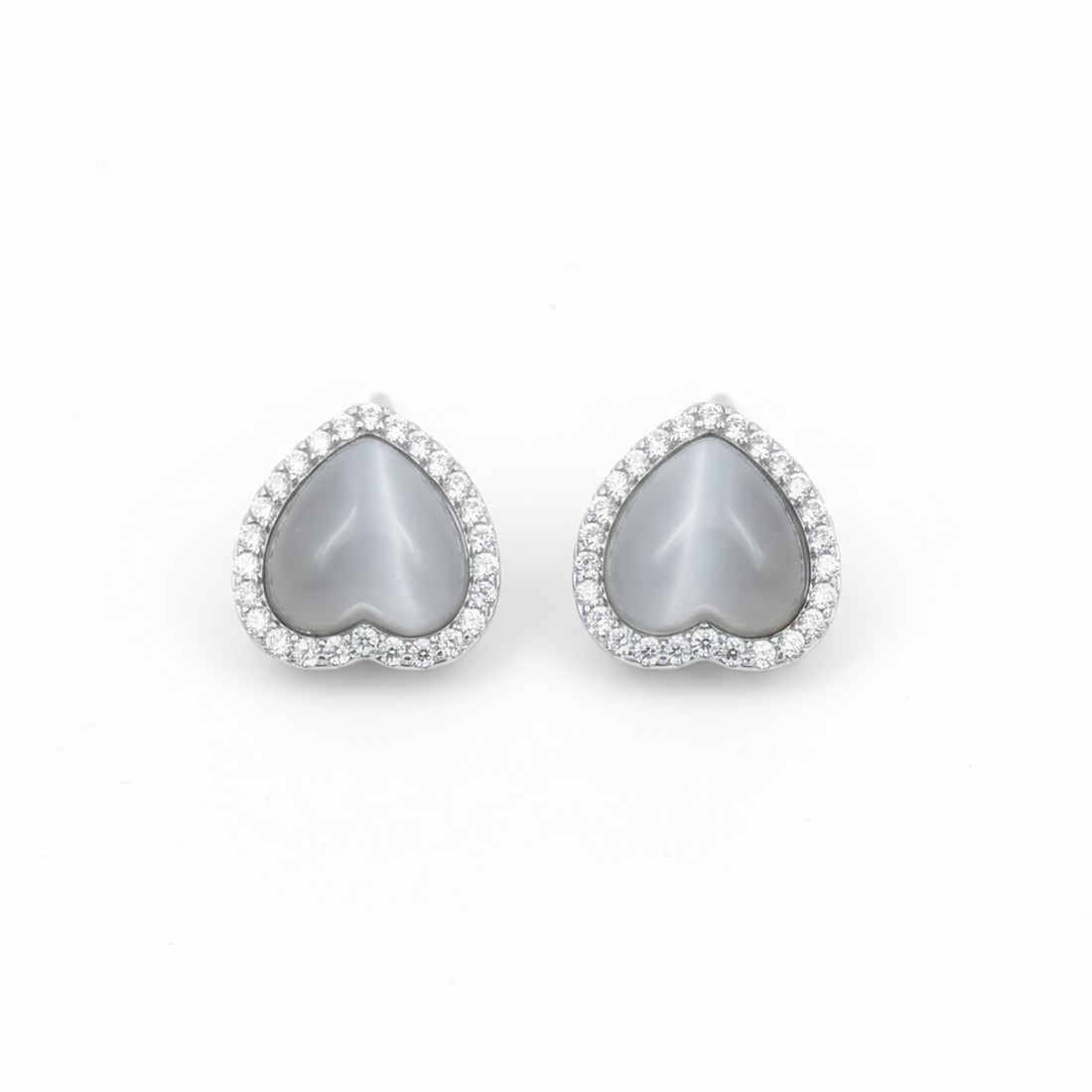 Moonlight Heart Halo Stud Earrings GWE -93