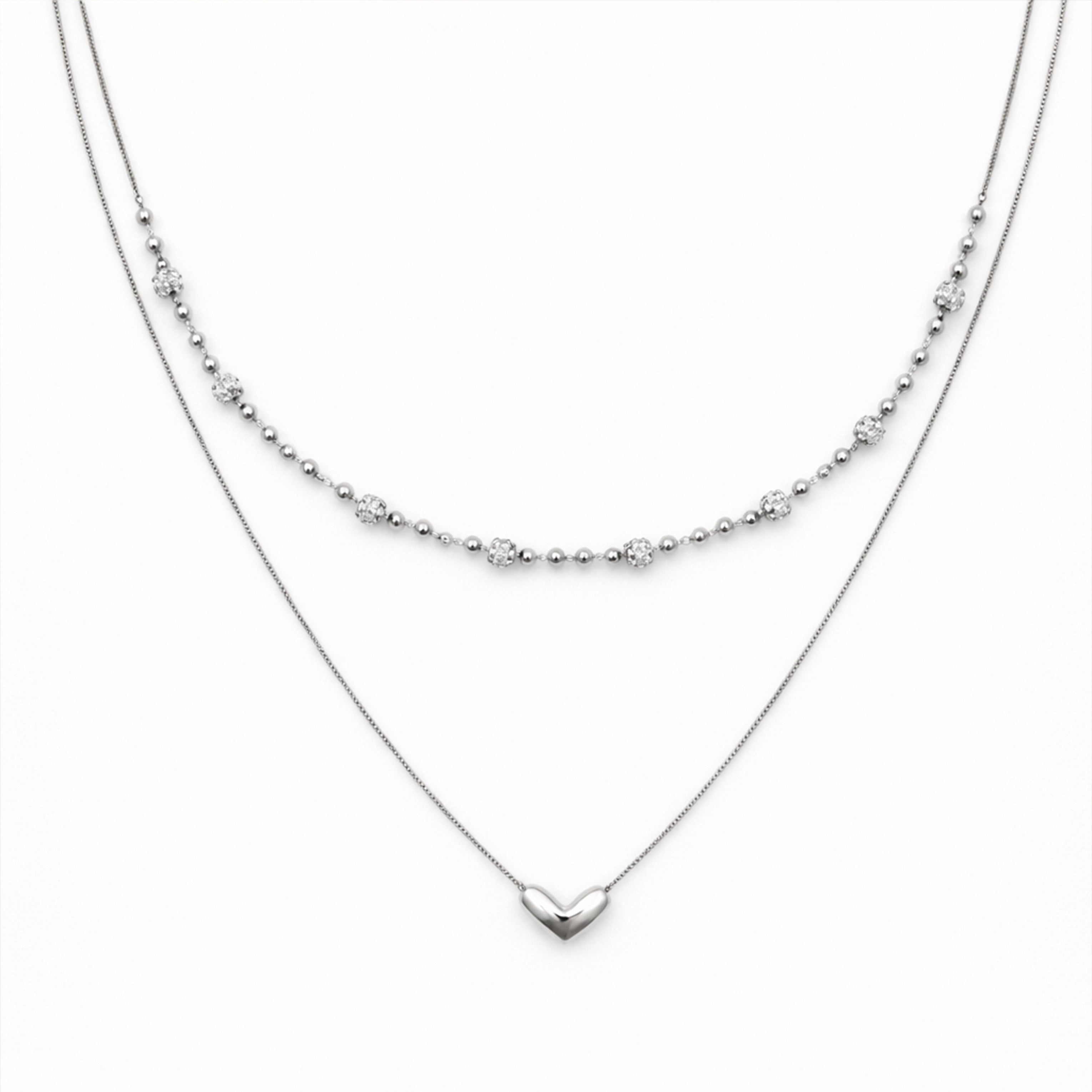 Double Chain Crystal Beaded Necklace GWN -64