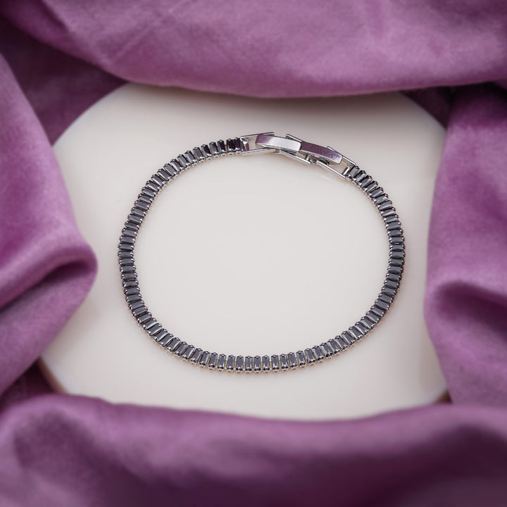Tuxedo Silver Tennis Bracelet