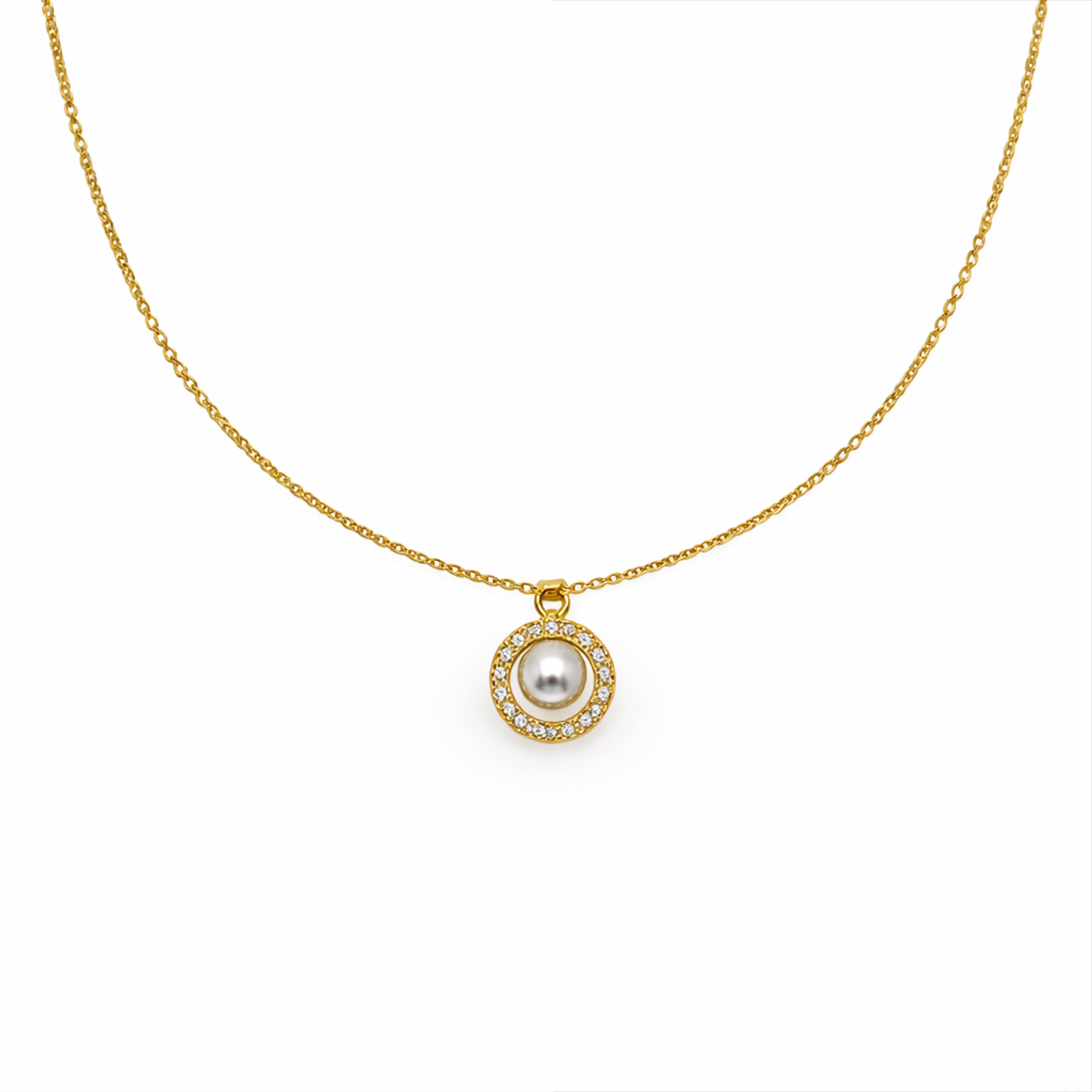 Crystal Circle Pearl Pendant GWN -57