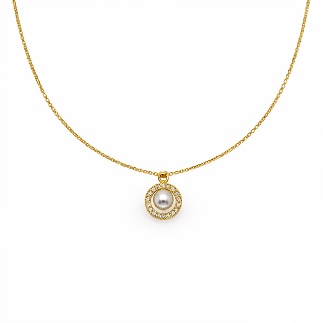 Crystal Circle Pearl Pendant GWN -57