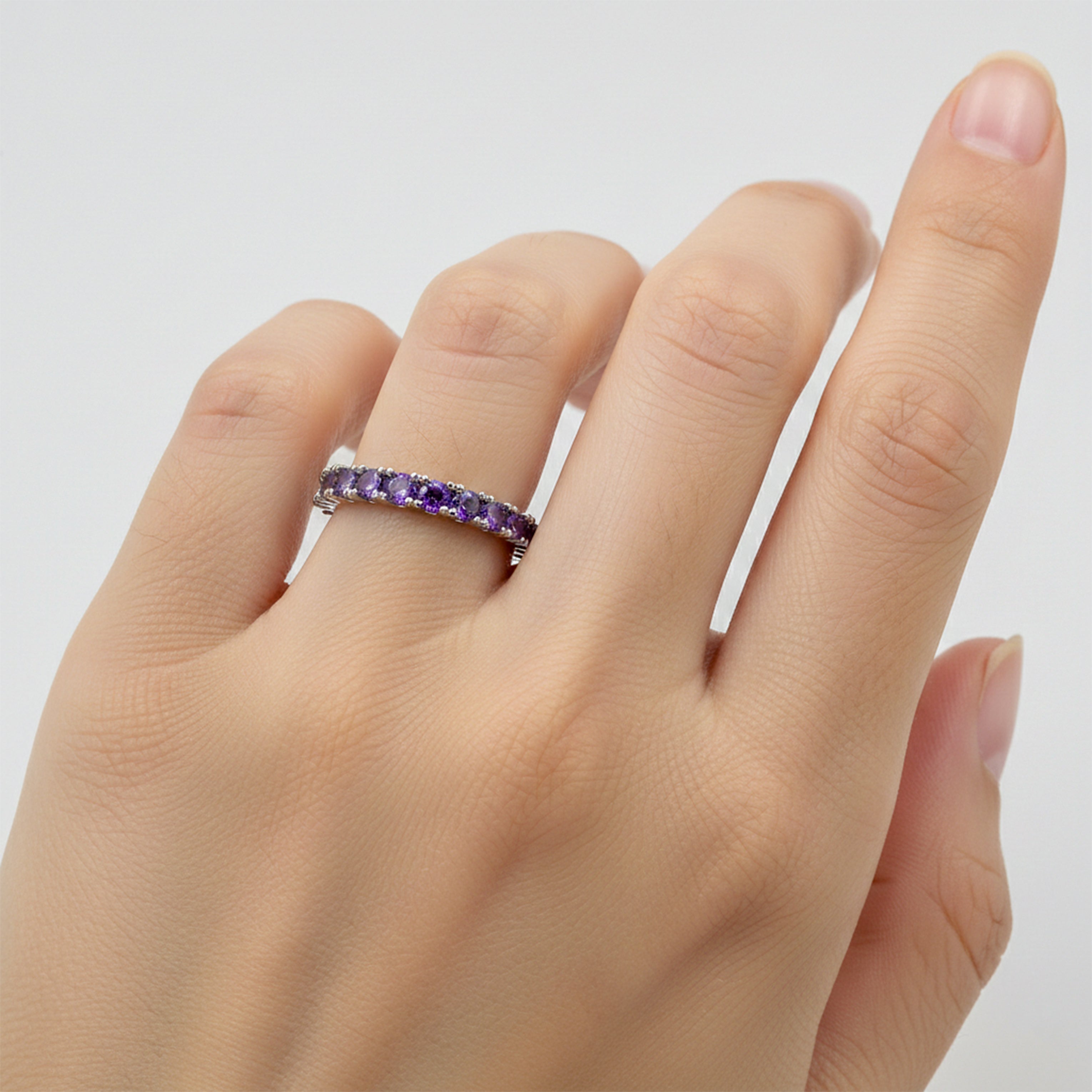 Amethyst Eternity Halo Ring GWR -69
