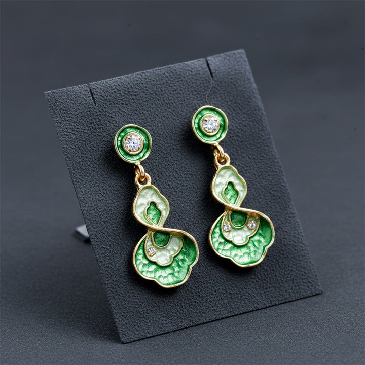 Green Enamel Earrings GWE -200