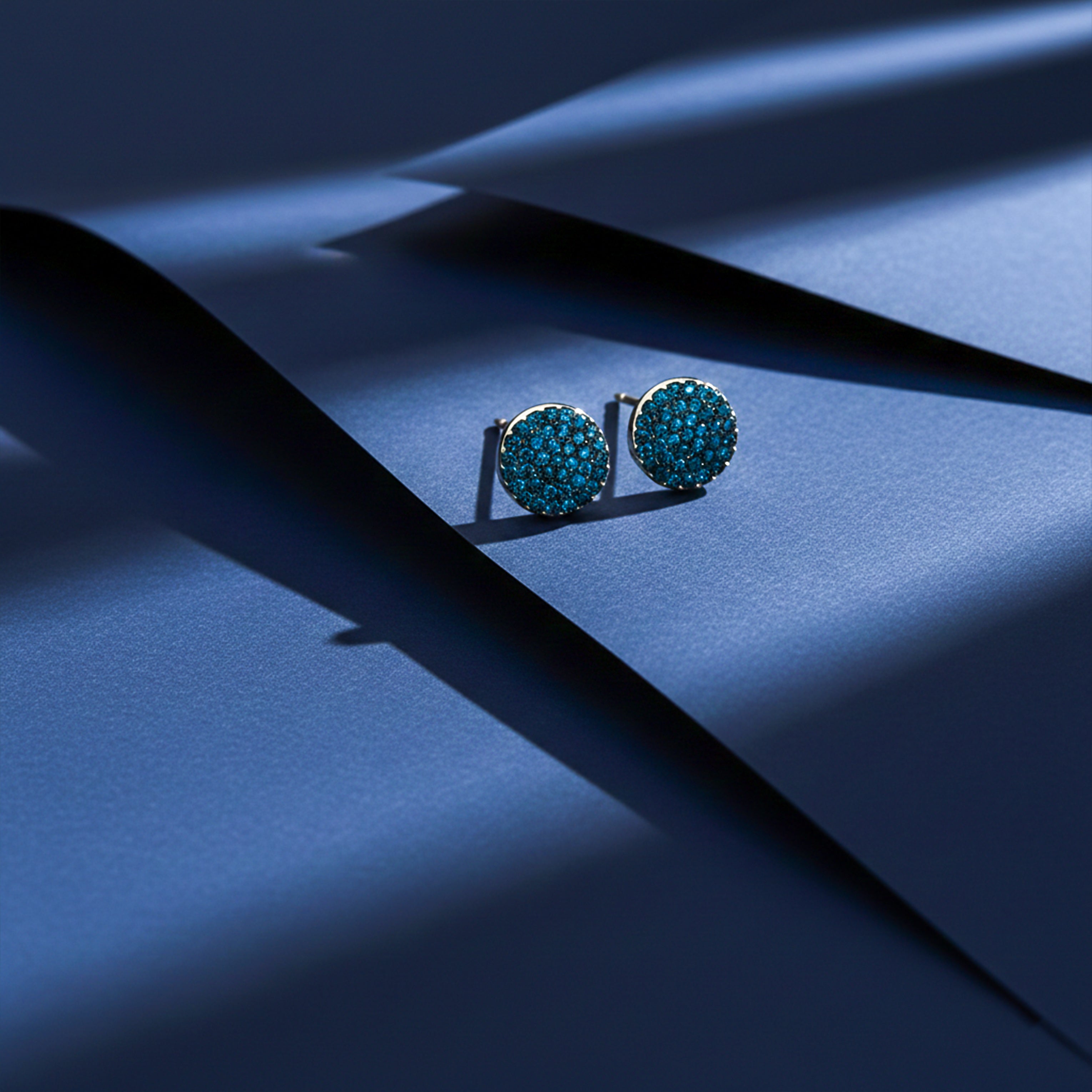 Midnight Blue Crystal Pavé Stud Earrings GWE -95