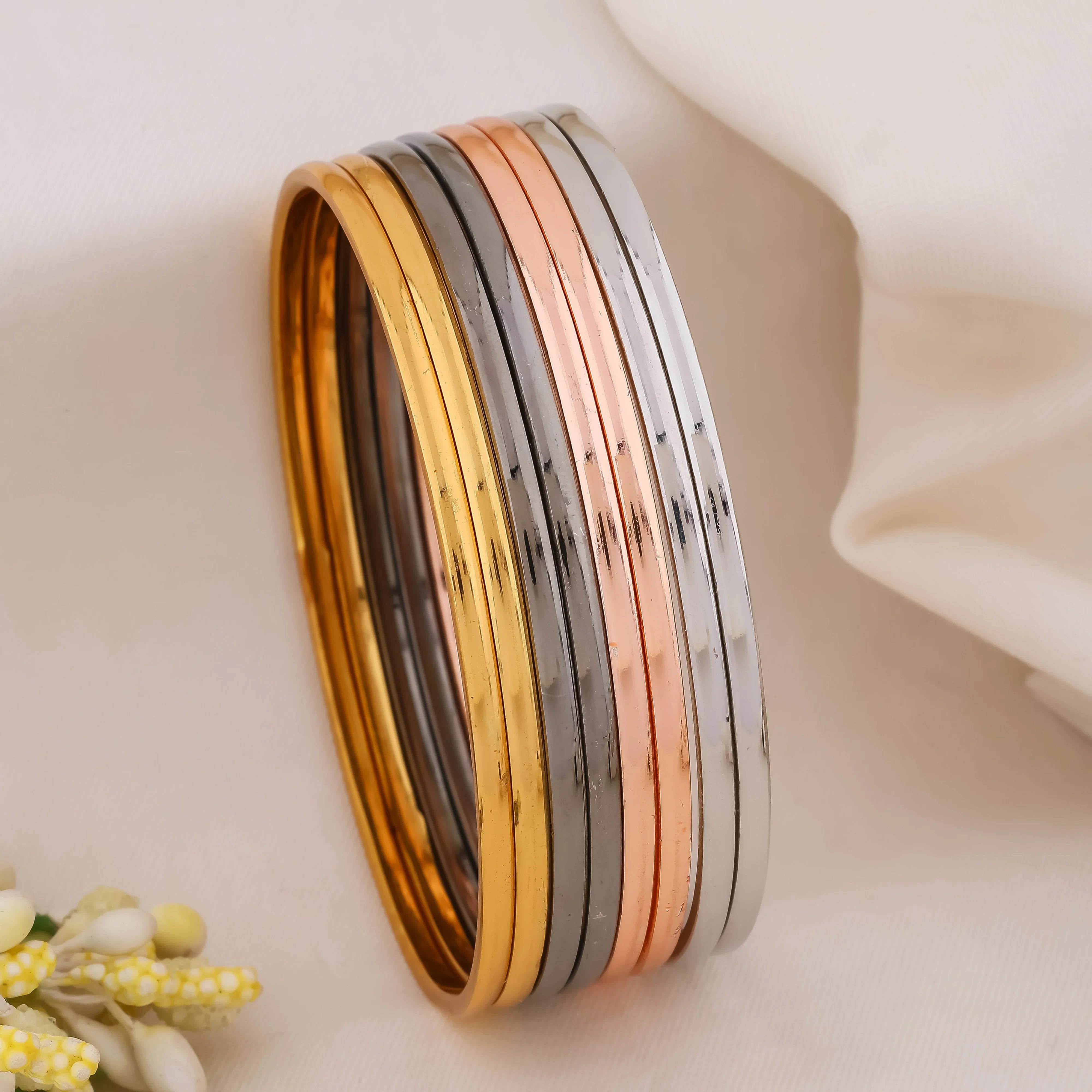 4 Shade Plain Bangles - Ginostone