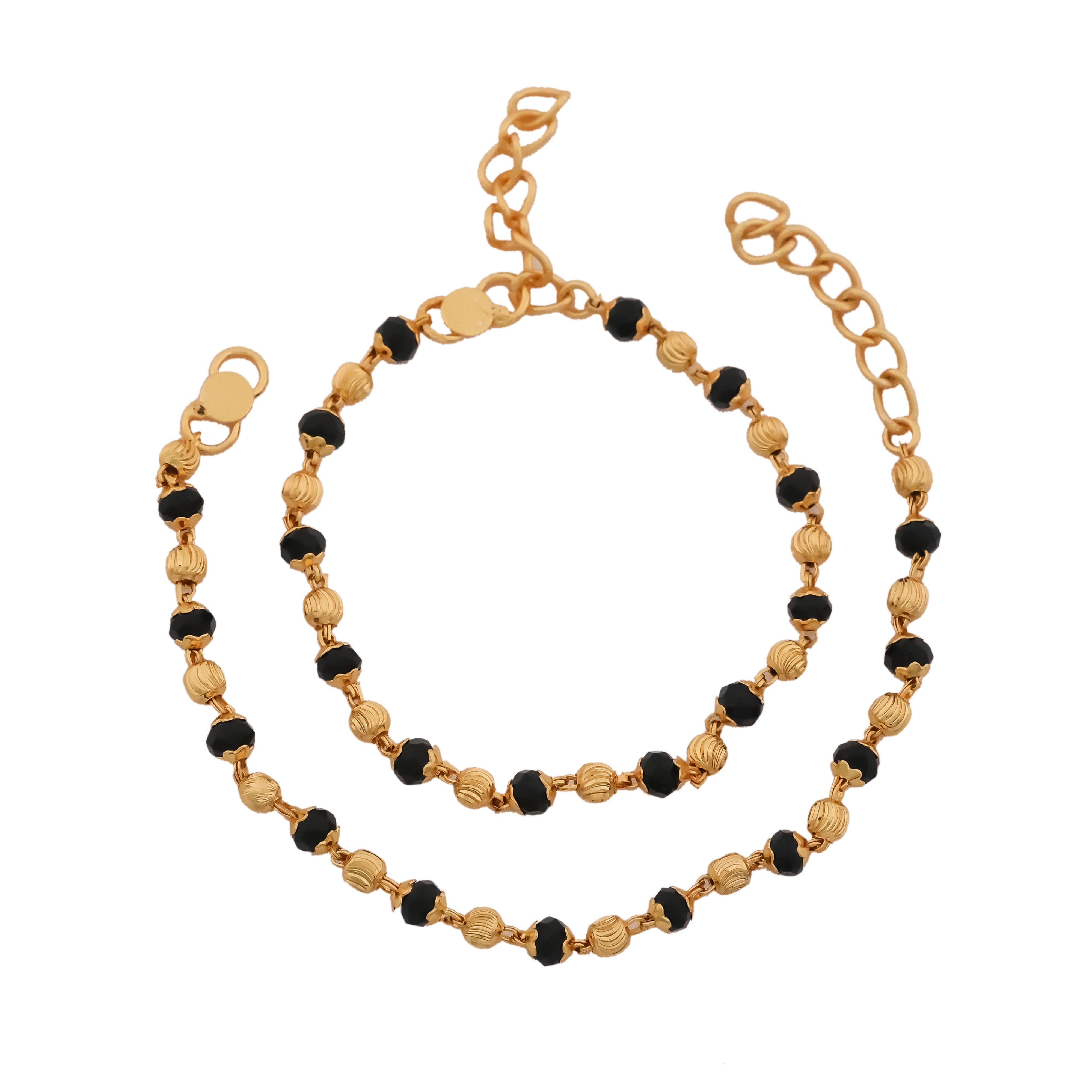Gold & Black Beaded Baby Bracelet GBB -5