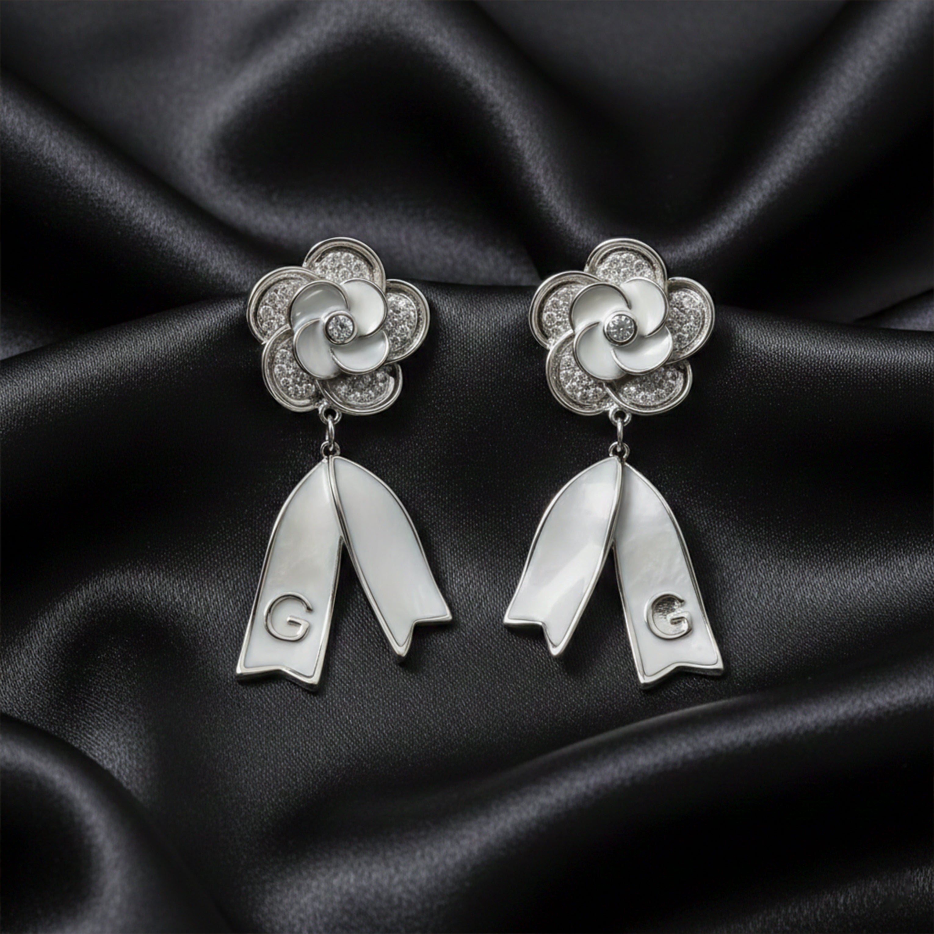 Bloom Ribbon Drop Earrings GWE -65