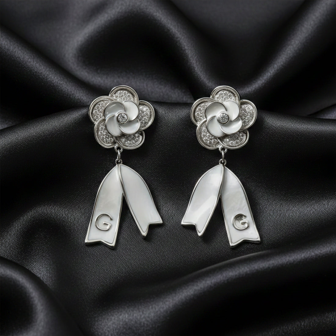 Bloom Ribbon Drop Earrings GWE -65