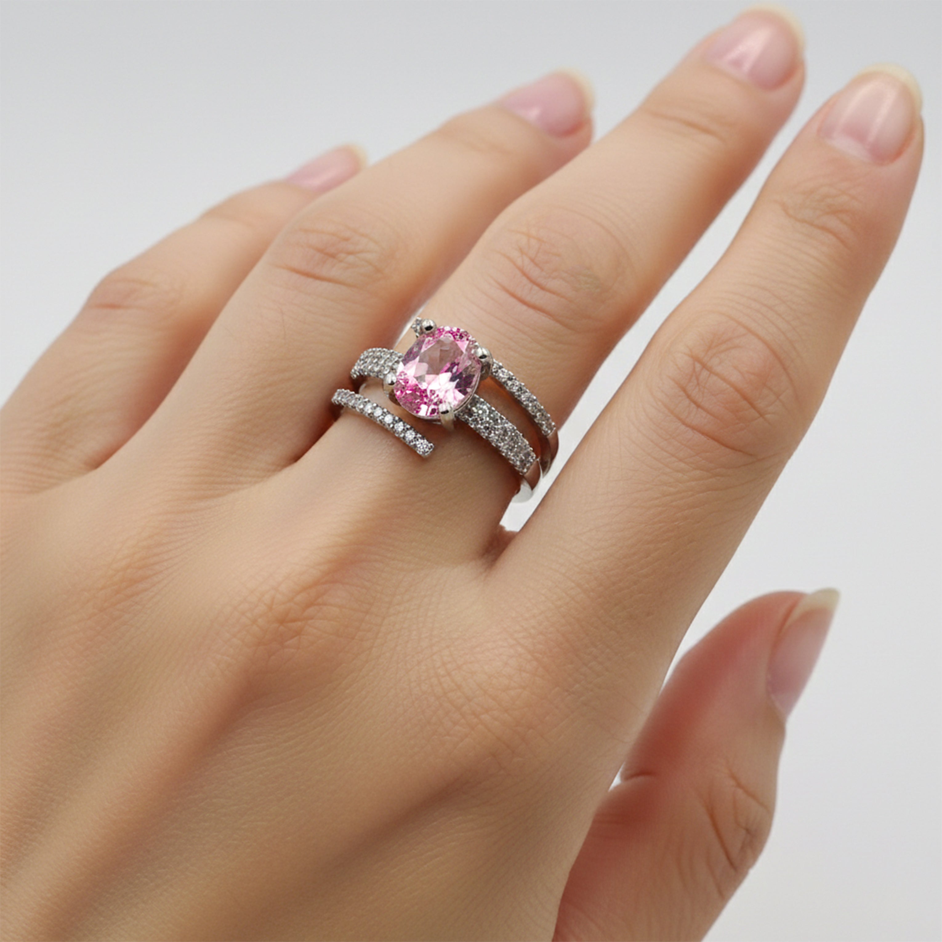 Blush Radiance Split-Band Ring GWR -54