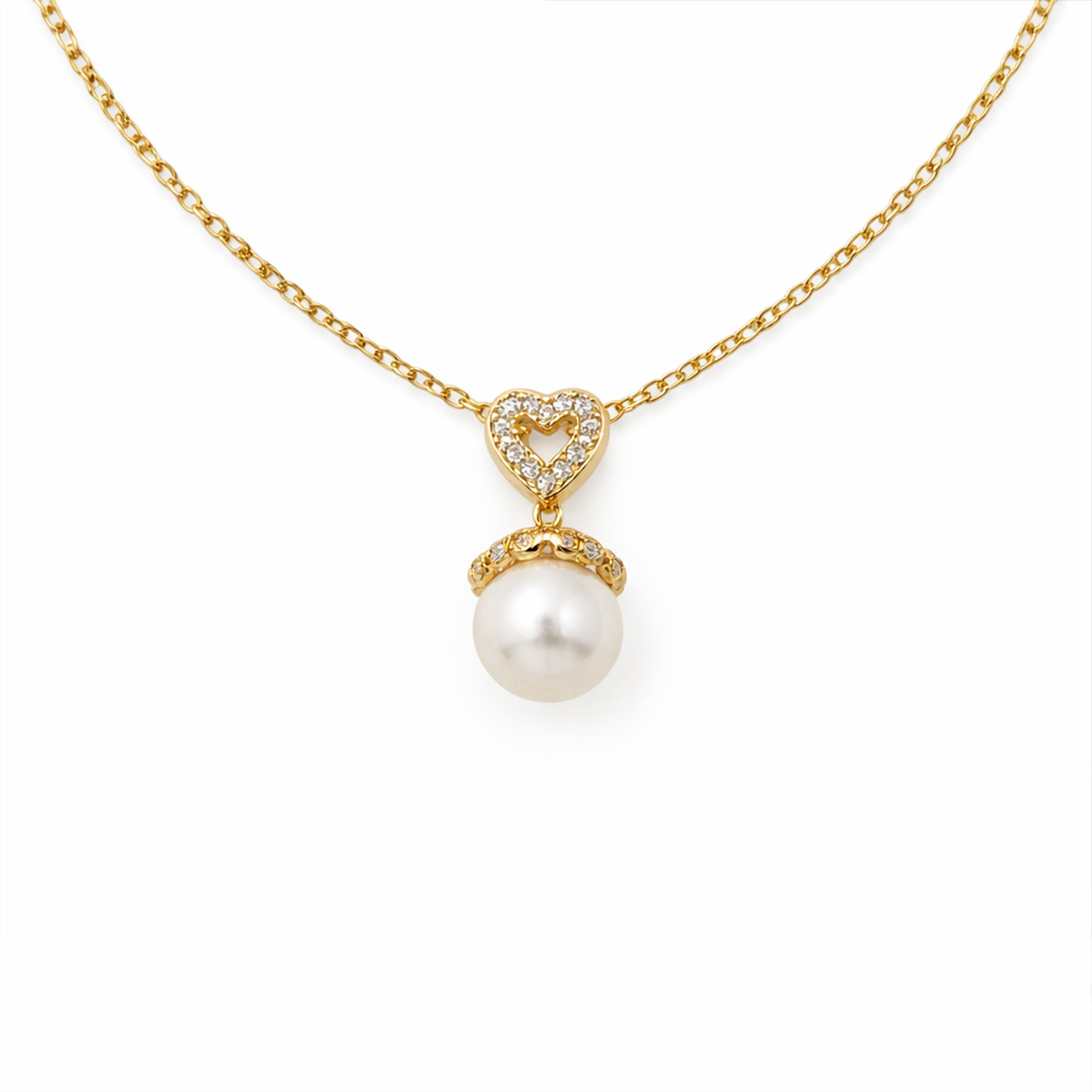 Elegant Gold Pearl Pendant Necklace GWN -39