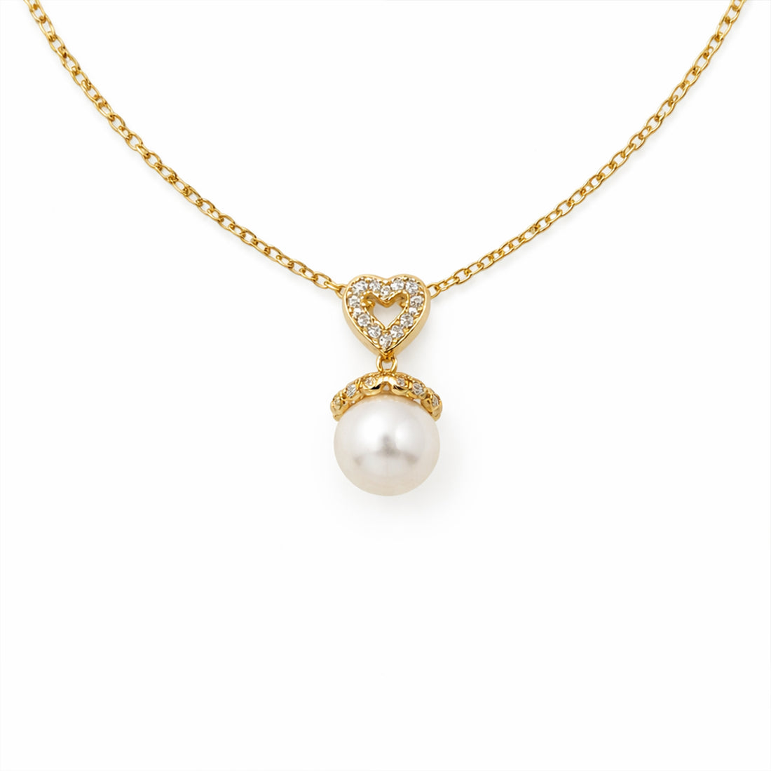 Elegant Gold Pearl Pendant Necklace GWN -39
