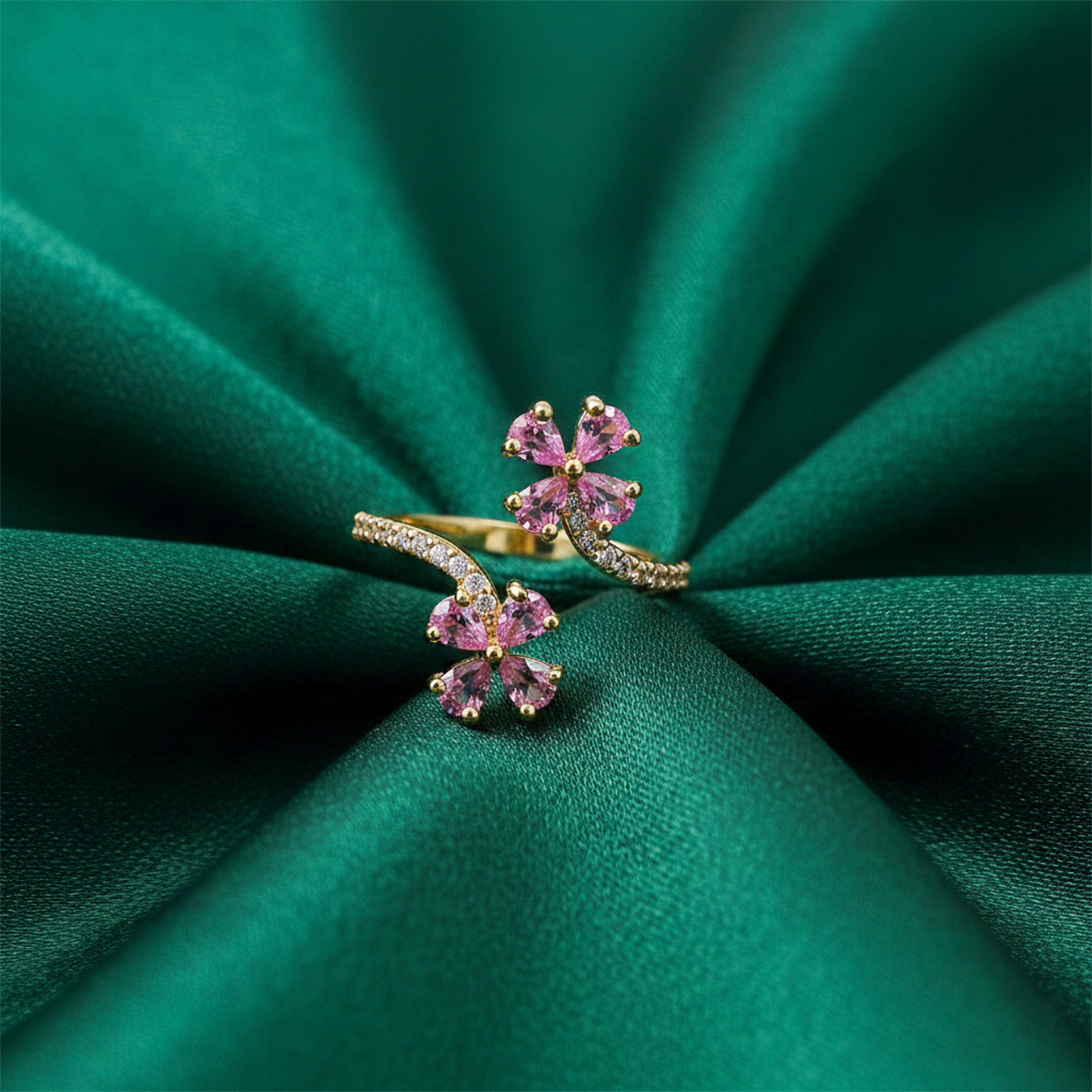 Pink Blossom Adjustable Open Ring GWR -65