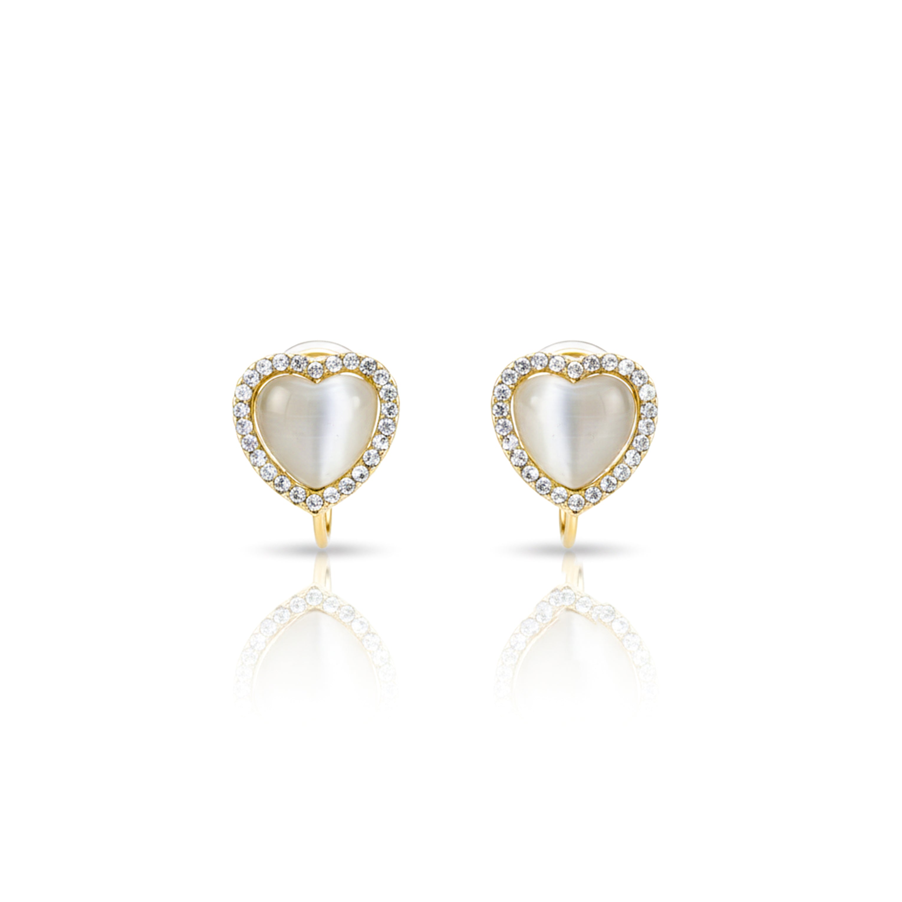 Pearl Heart Halo Earrings GWE -92