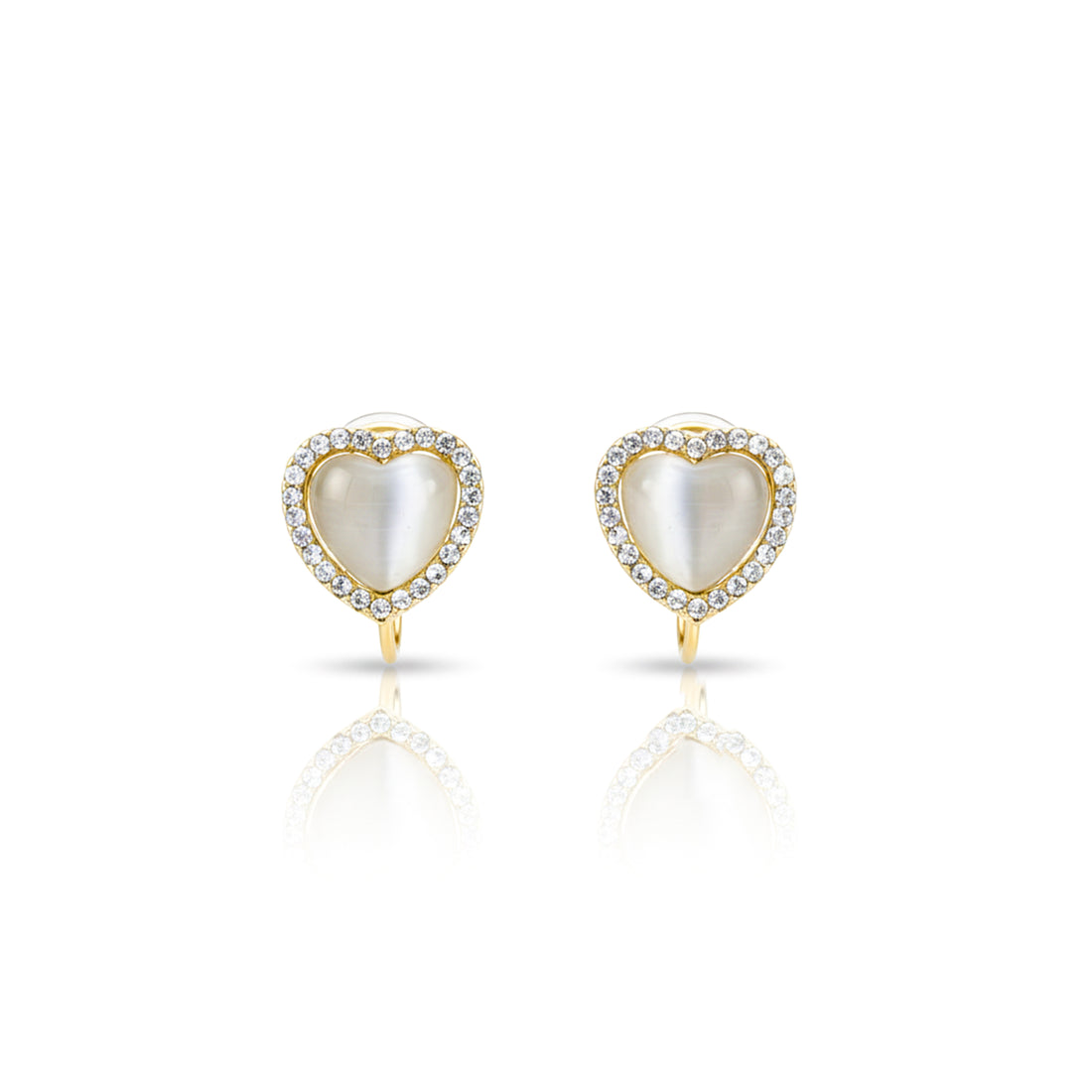 Pearl Heart Halo Earrings GWE -92