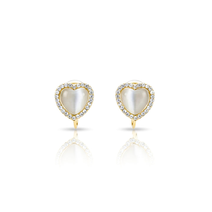 Pearl Heart Halo Earrings GWE -92