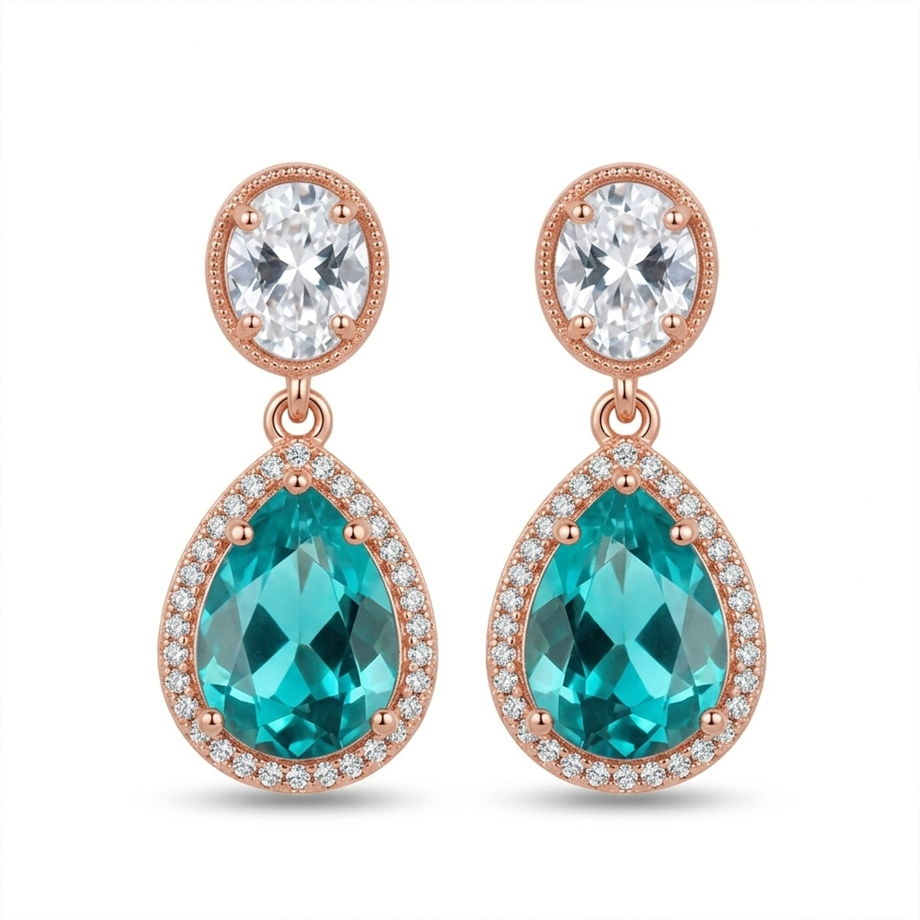 Aurora Teardrop Crystal Dangle Earrings GWE -49