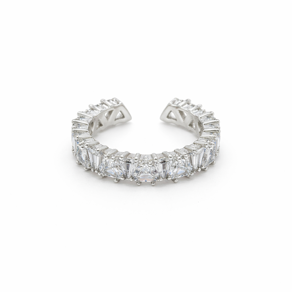 Aurora Crown Crystal Silver Ring GWR -20
