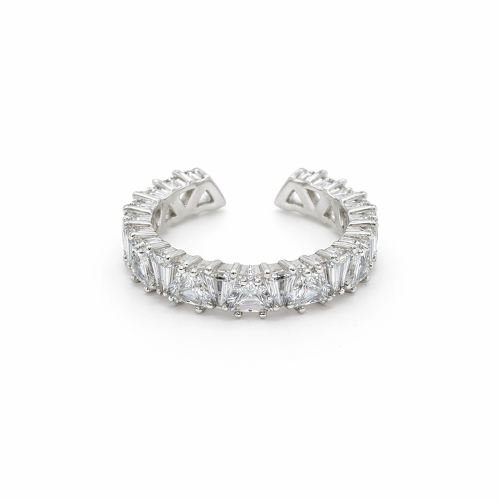Aurora Crown Crystal Silver Ring GWR -20