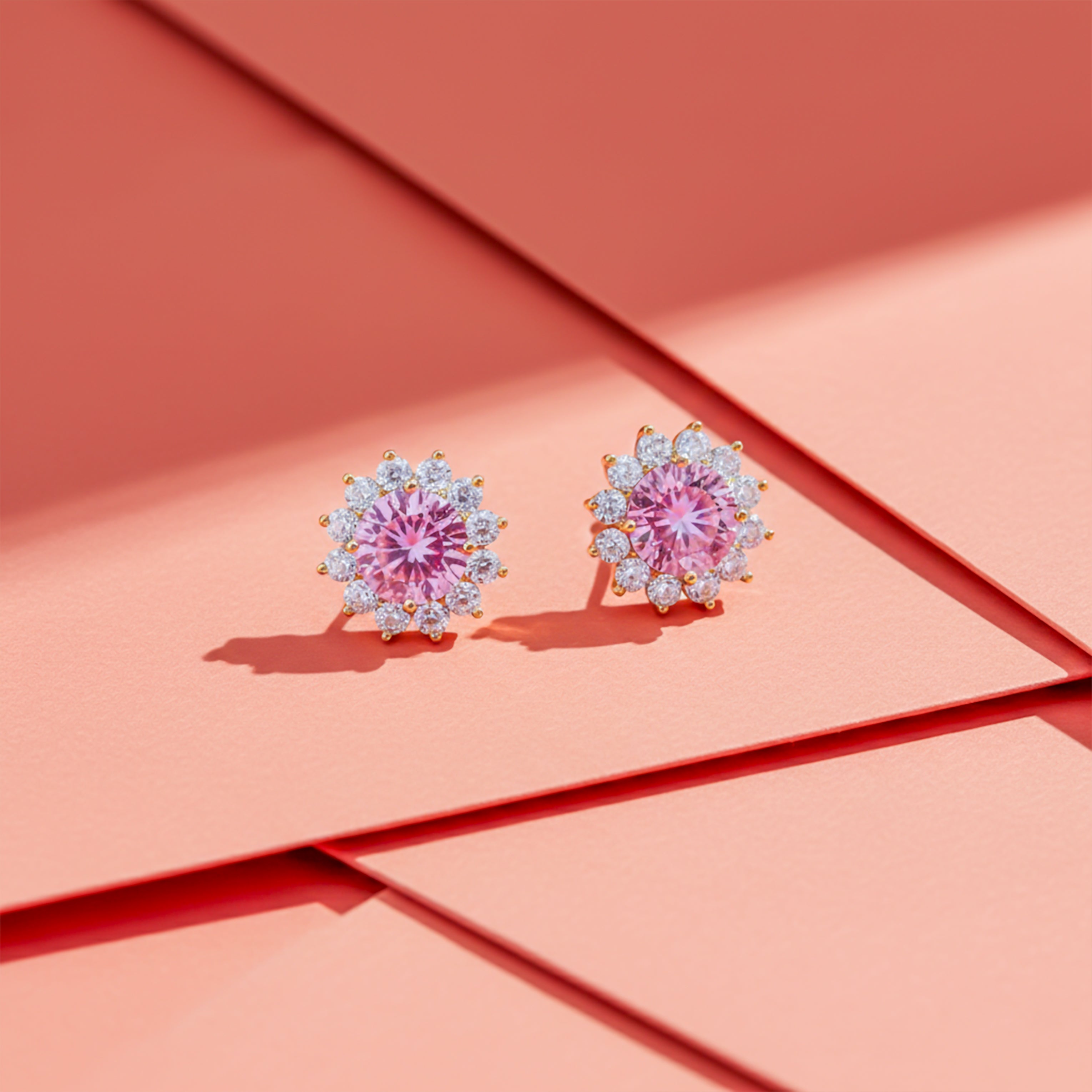 Blush Radiance Halo Stud Earrings GWE -73