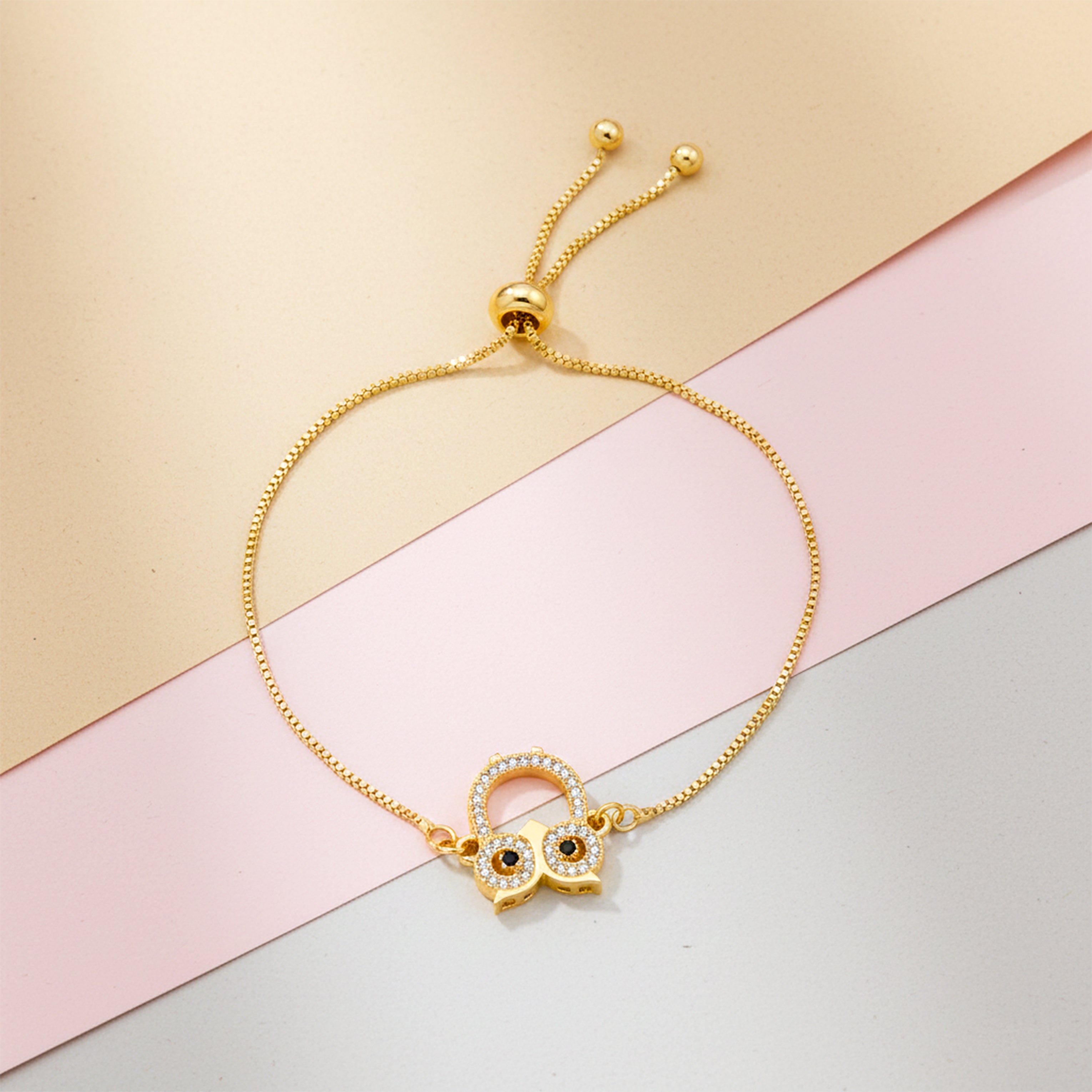 Golden Owl Charm Bracelet GWB -164