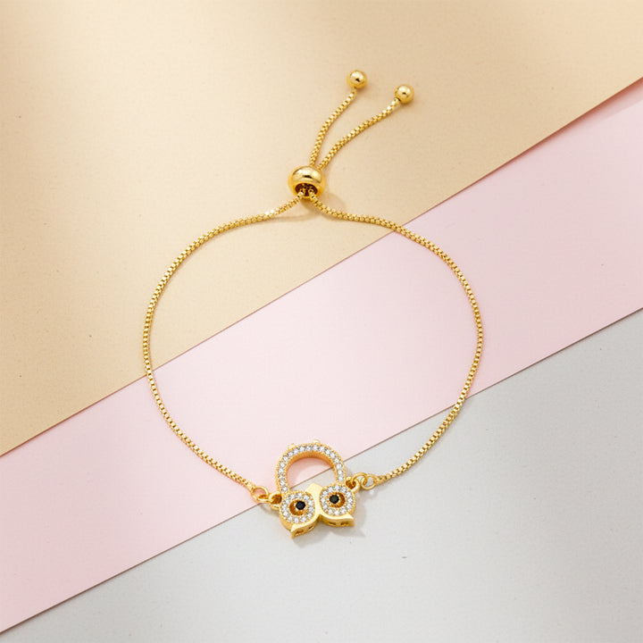 Golden Owl Charm Bracelet GWB -164
