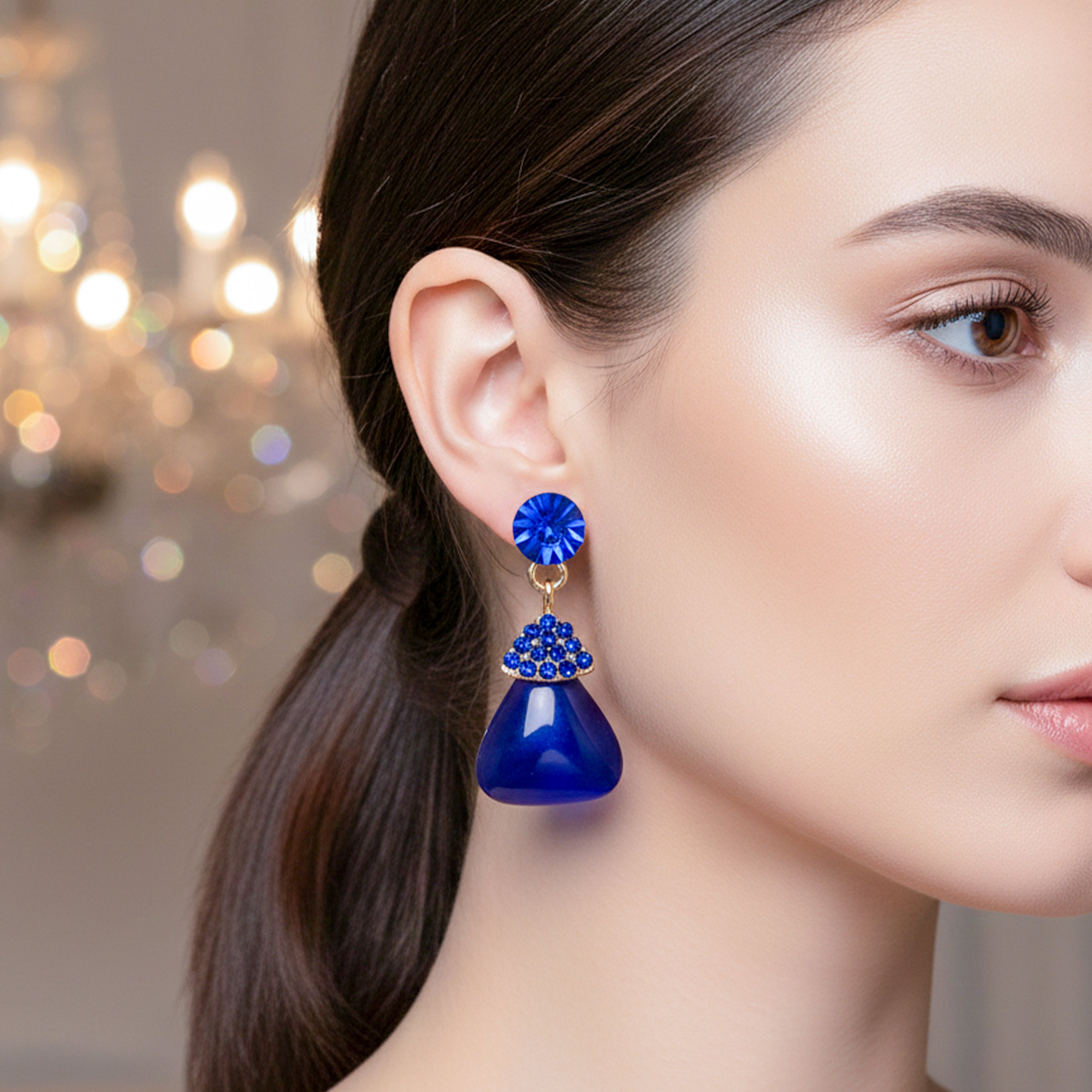 Royal Sapphire Drop Earrings GWE -215