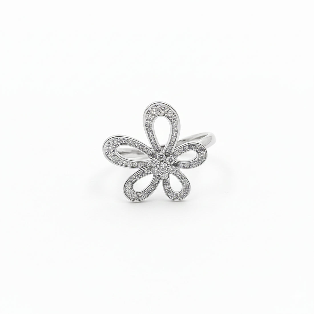 Blossom Sparkle Silver Ring GWR -27