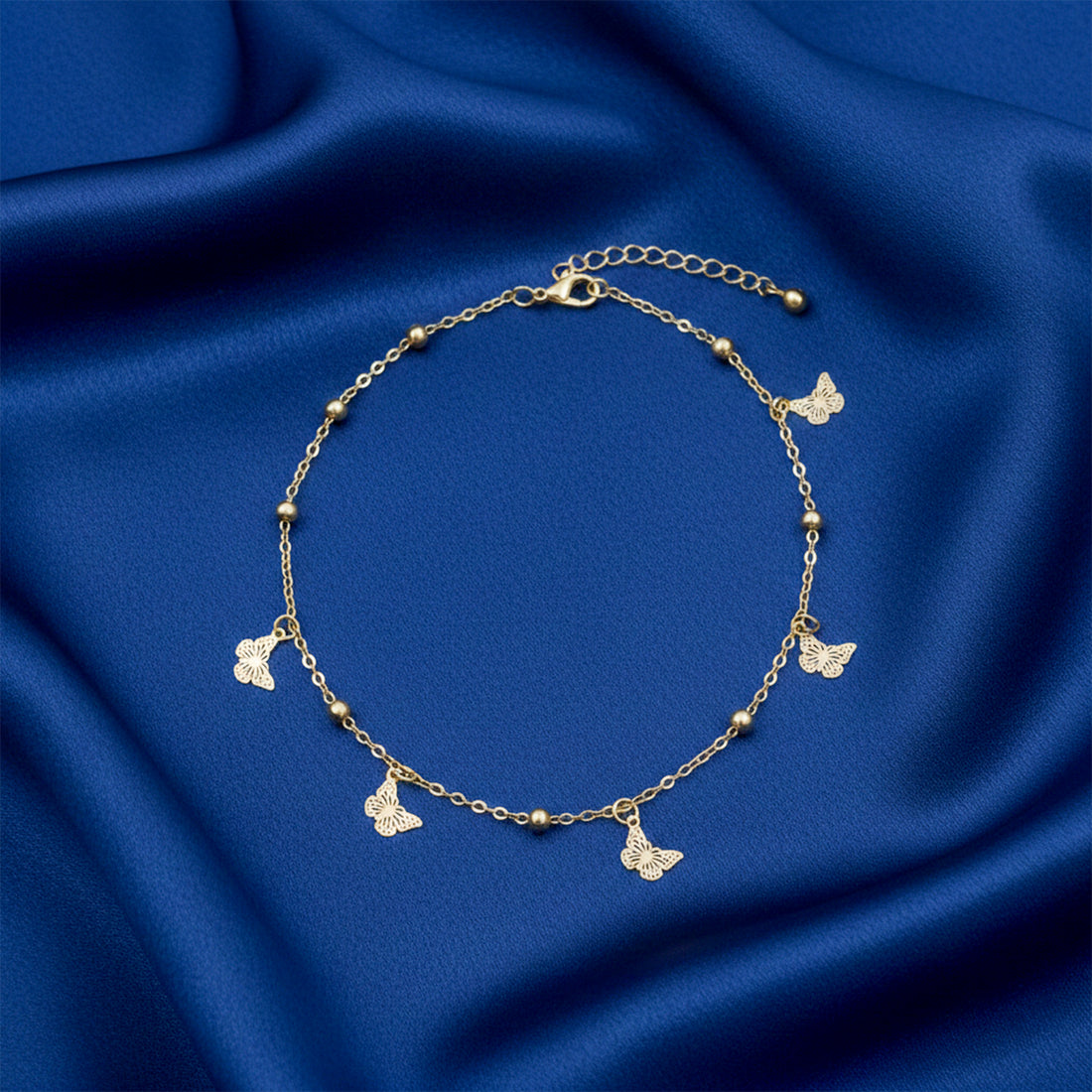 Golden Butterfly Bead Anklet GWA -53