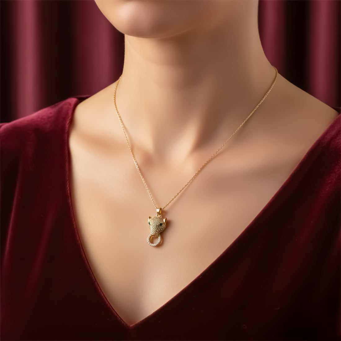 Panther Head Pendant Necklace GWN -77