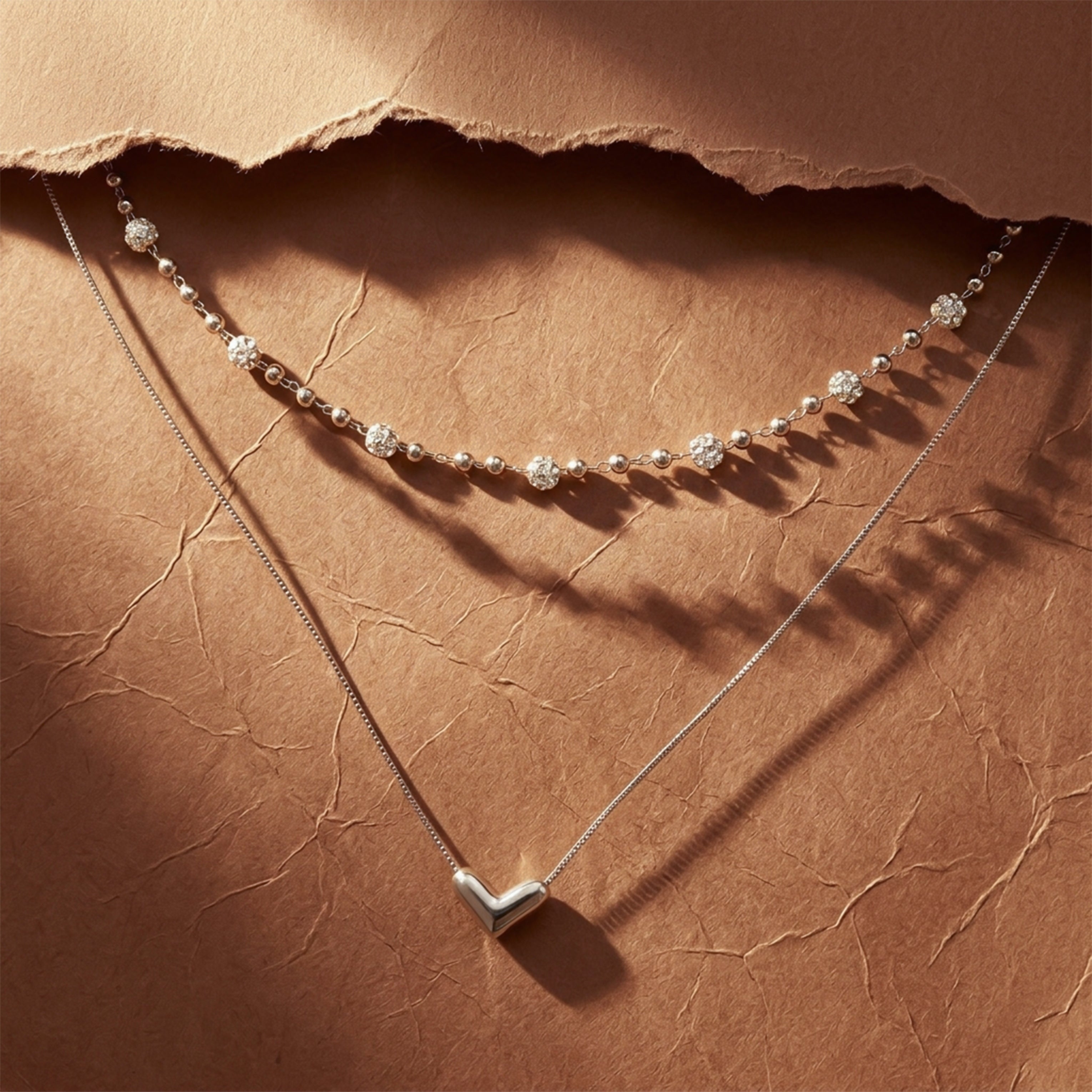 Double Chain Crystal Beaded Necklace GWN -64