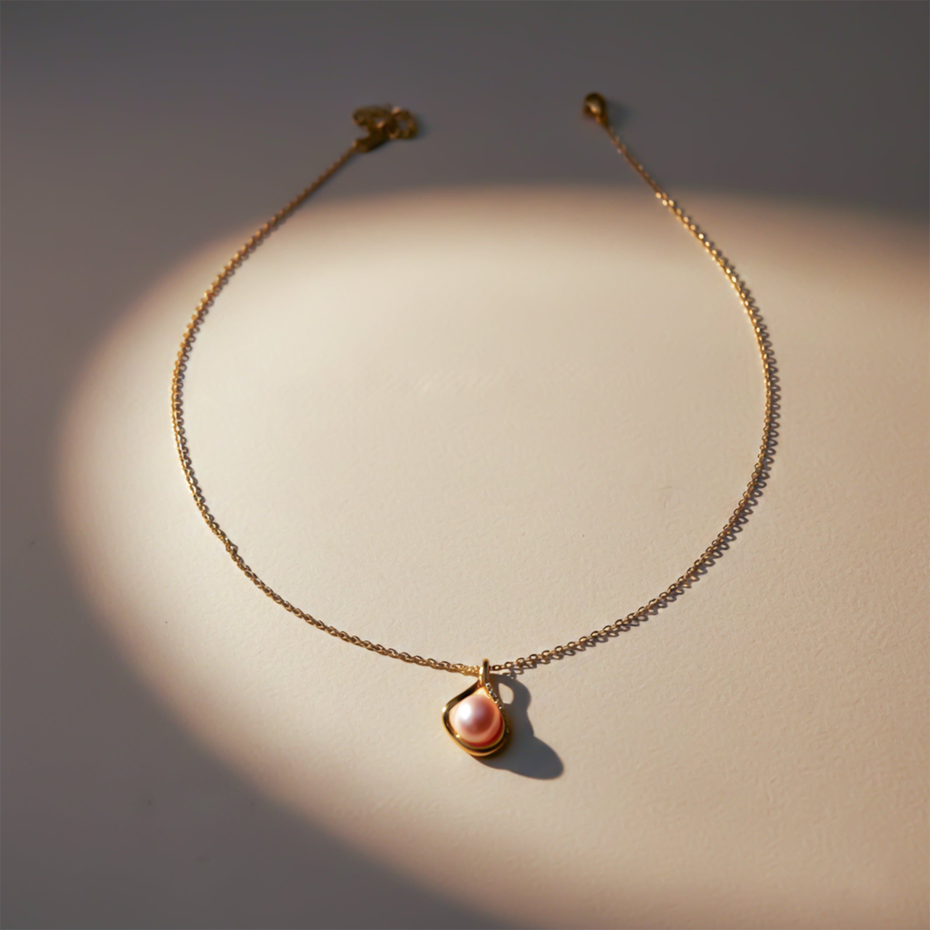 Gold Crystal Heart Pearl Pendant GWN -43