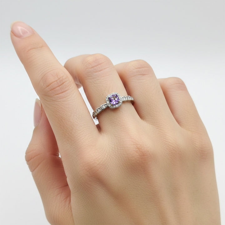 Lavender Halo Crystal Ring GWR -41