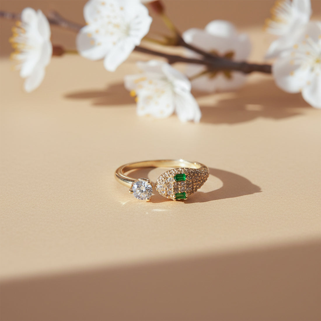 Emerald Serpent Luxe Ring GWR -79