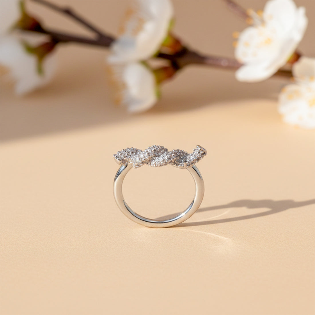 Celeste Trio Diamond Silver Ring GWR -21
