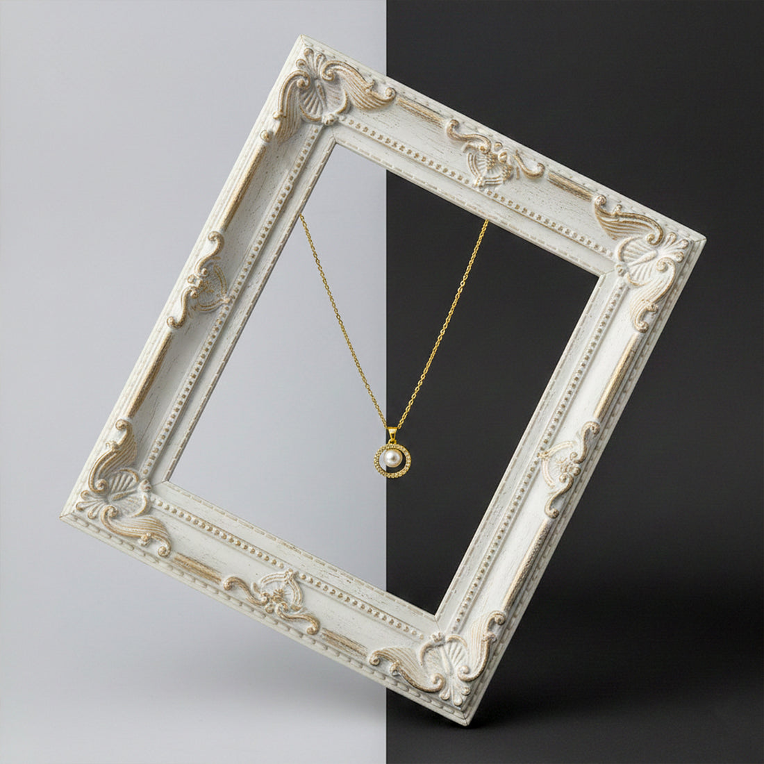 Crystal Circle Pearl Pendant GWN -57
