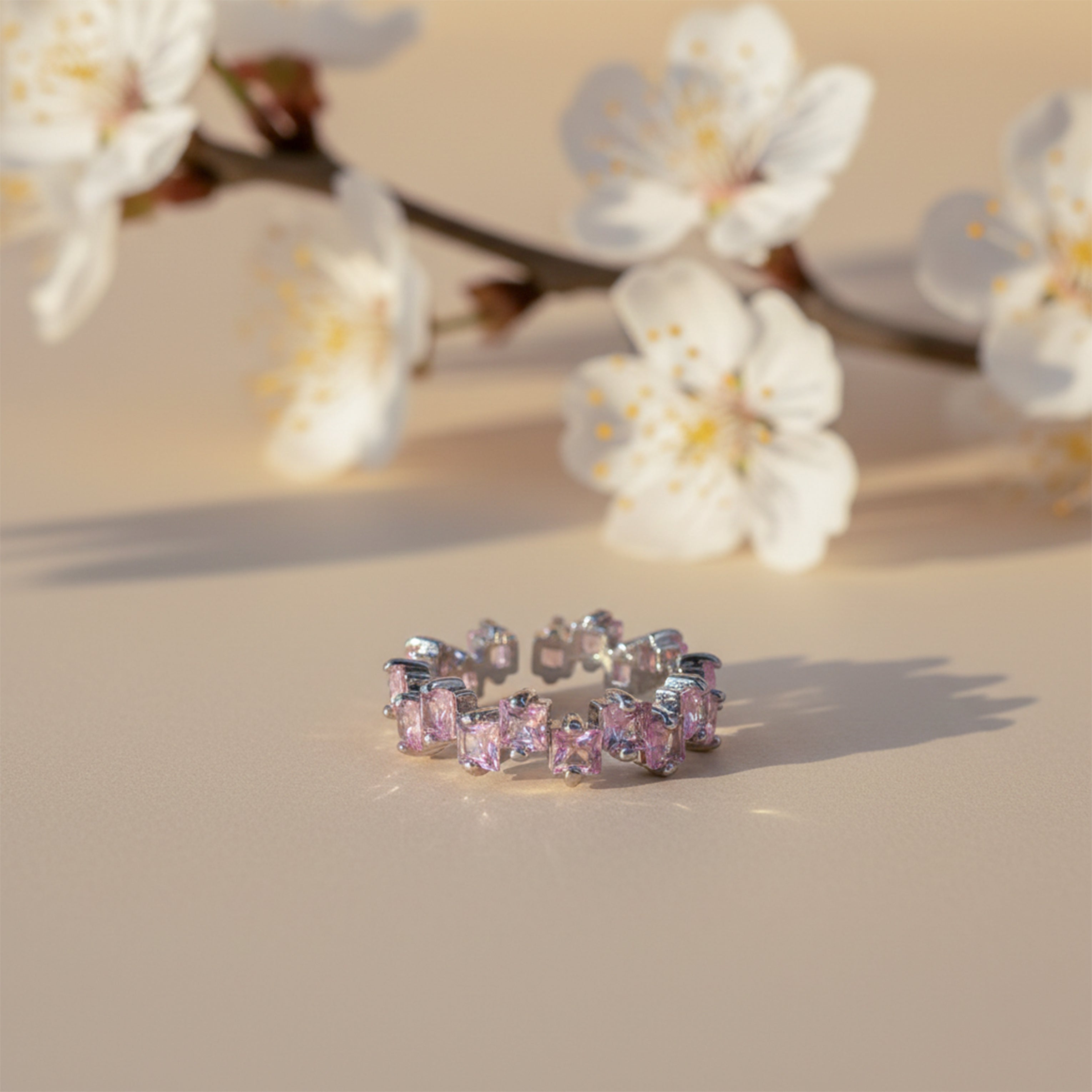 Pink Princess-Cut Eternity Ring GWR -69