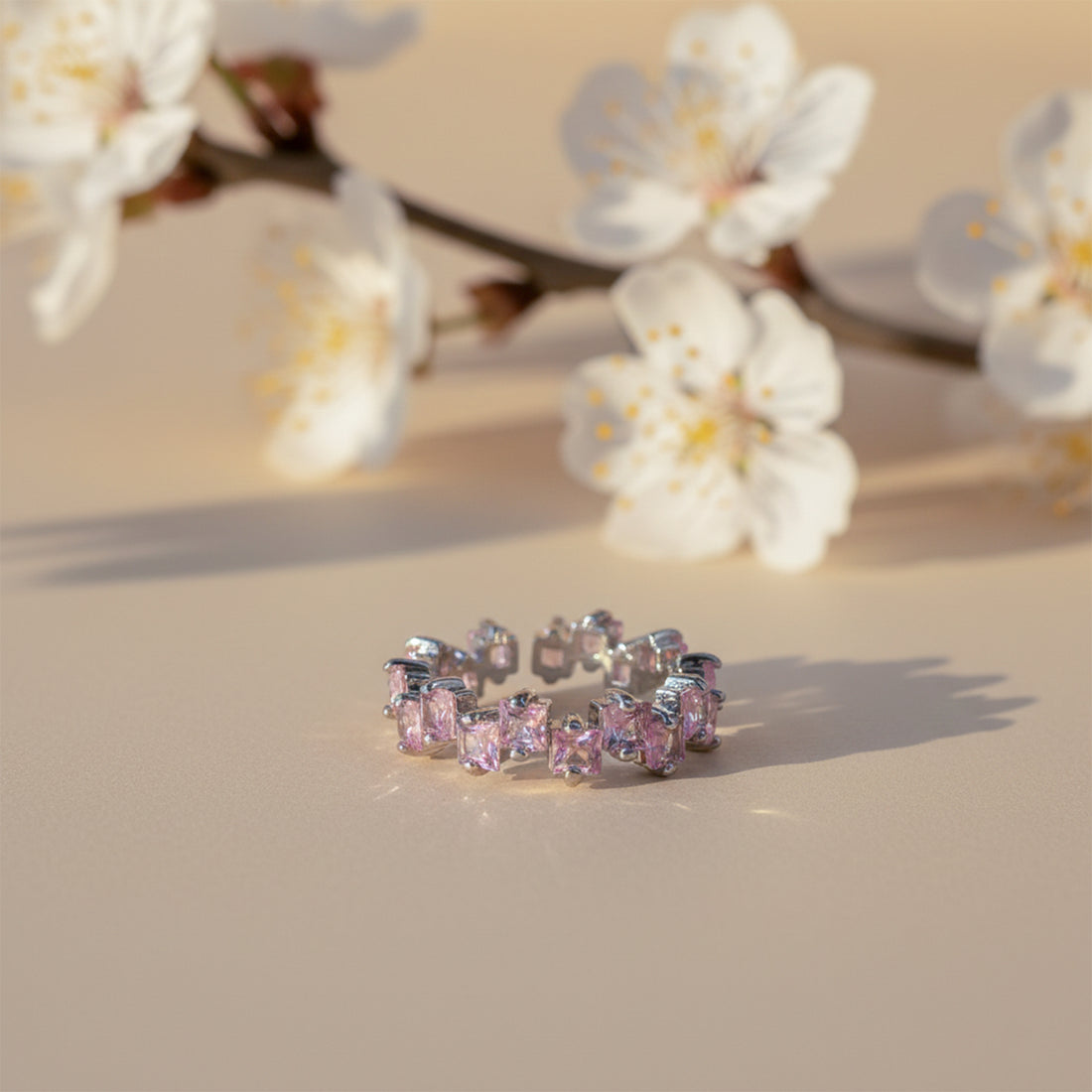 Pink Princess-Cut Eternity Ring GWR -69