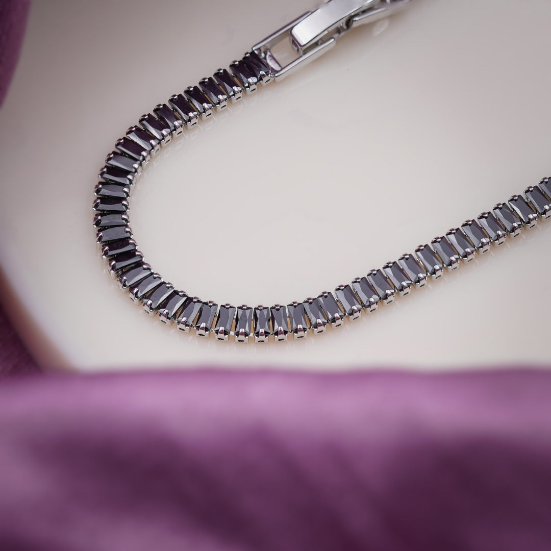 Tuxedo Silver Tennis Bracelet