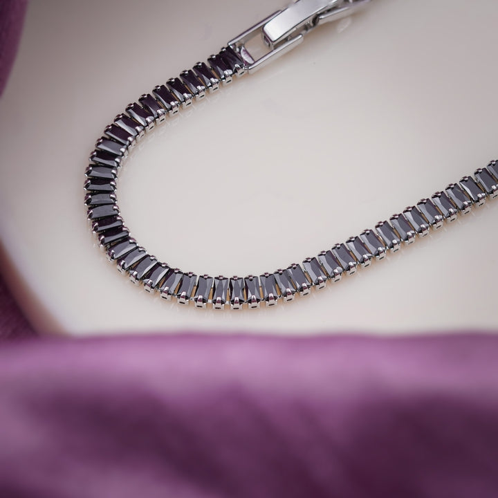 Tuxedo Silver Tennis Bracelet