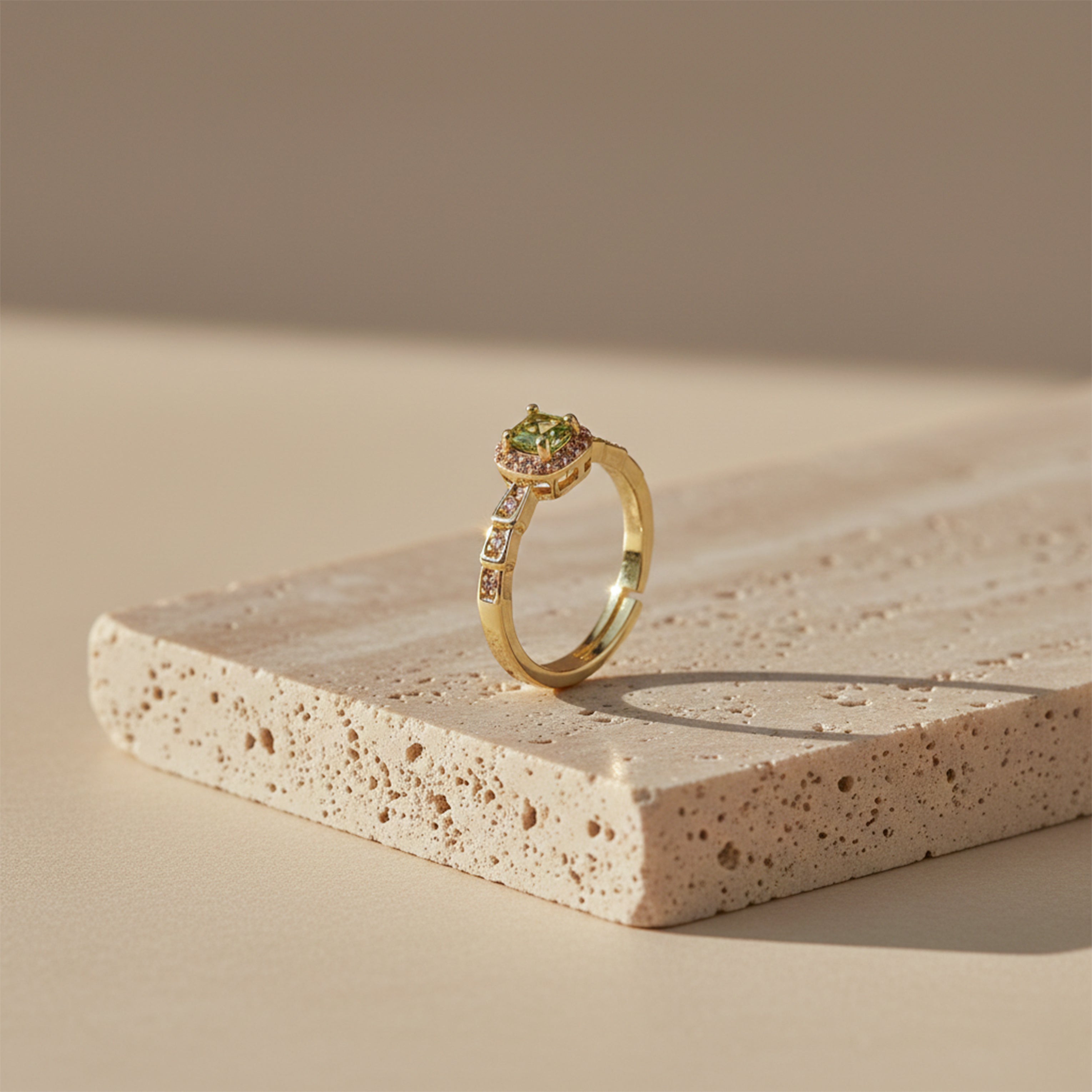 Olive Spark Halo Ring GWR -45