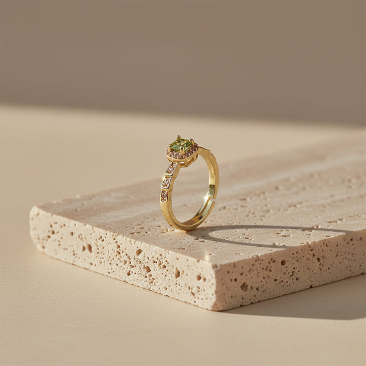 Olive Spark Halo Ring GWR -45