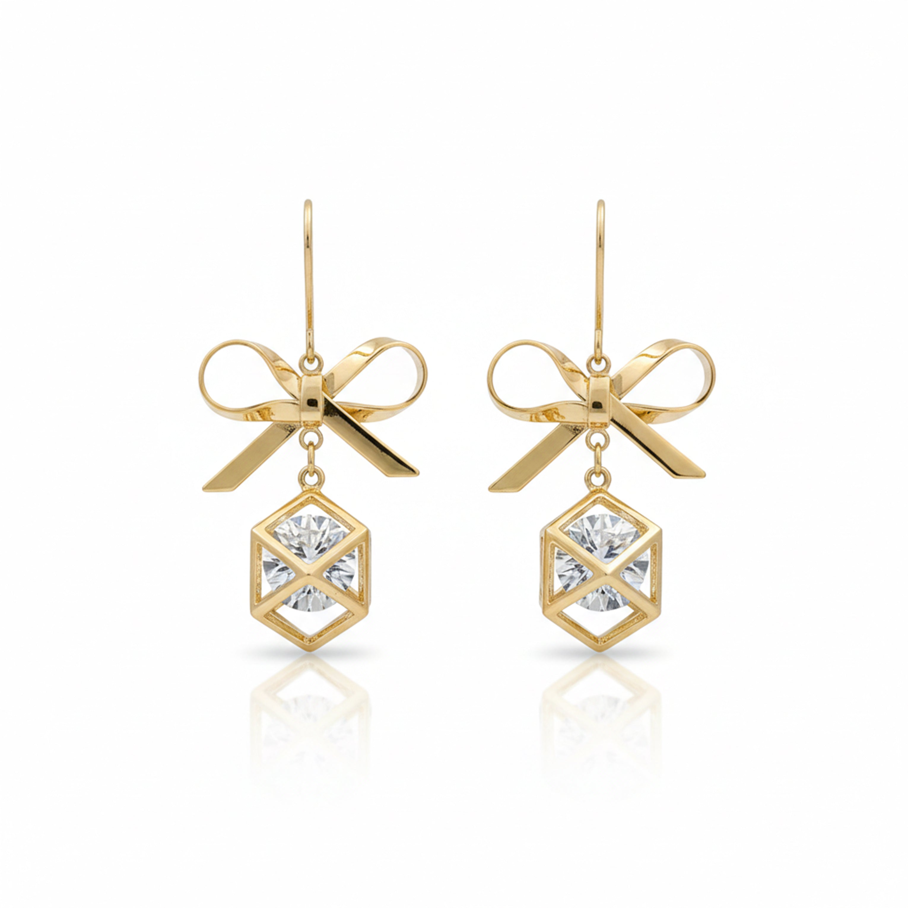 Crystal Bow Charm Earrings GWE -110